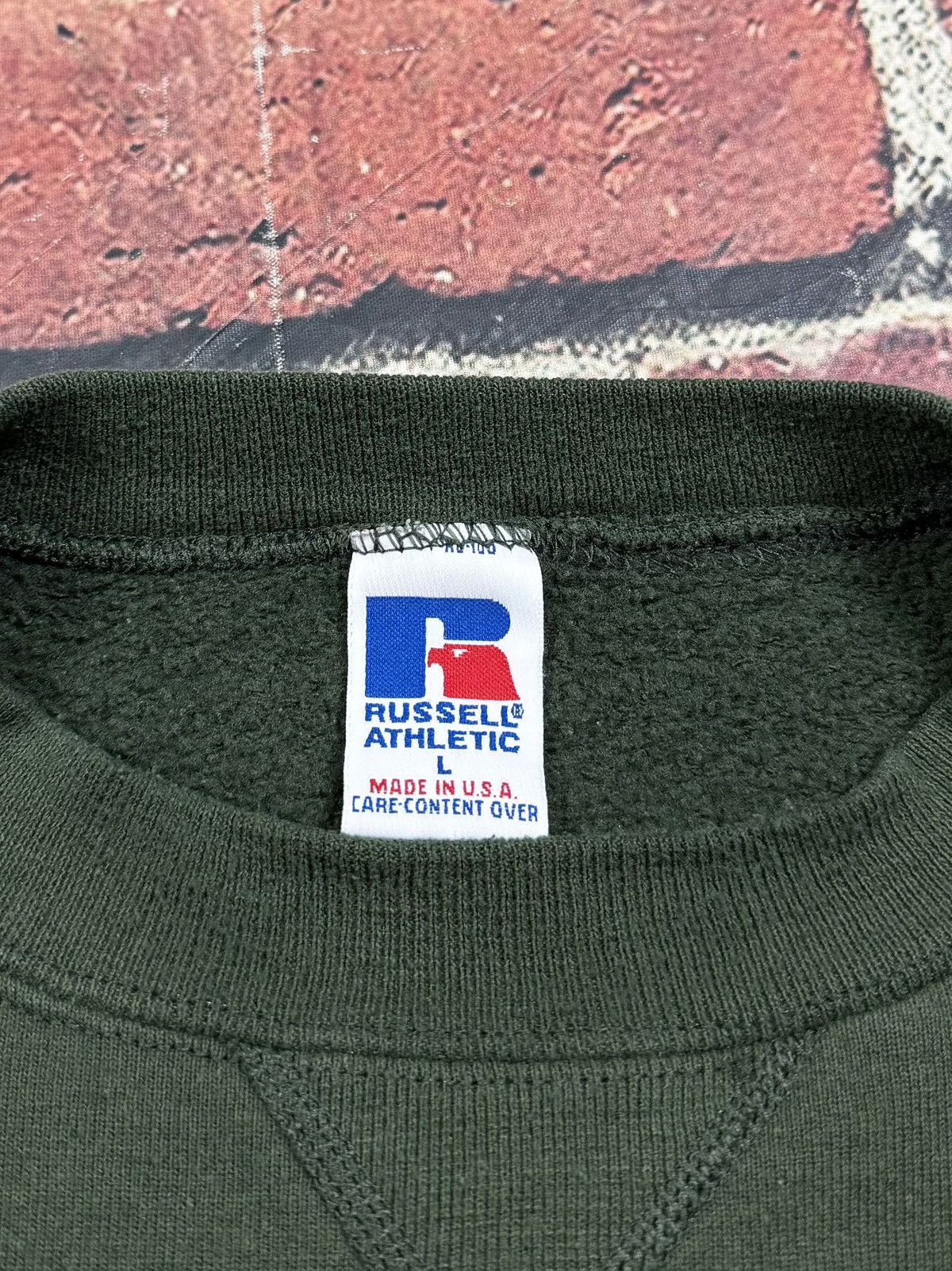 Russell Athletic Vintage Russell Athletic Forest Green Blank Sweatshirt Boxy Size US L / EU 52-54 / 3 - 8 Thumbnail