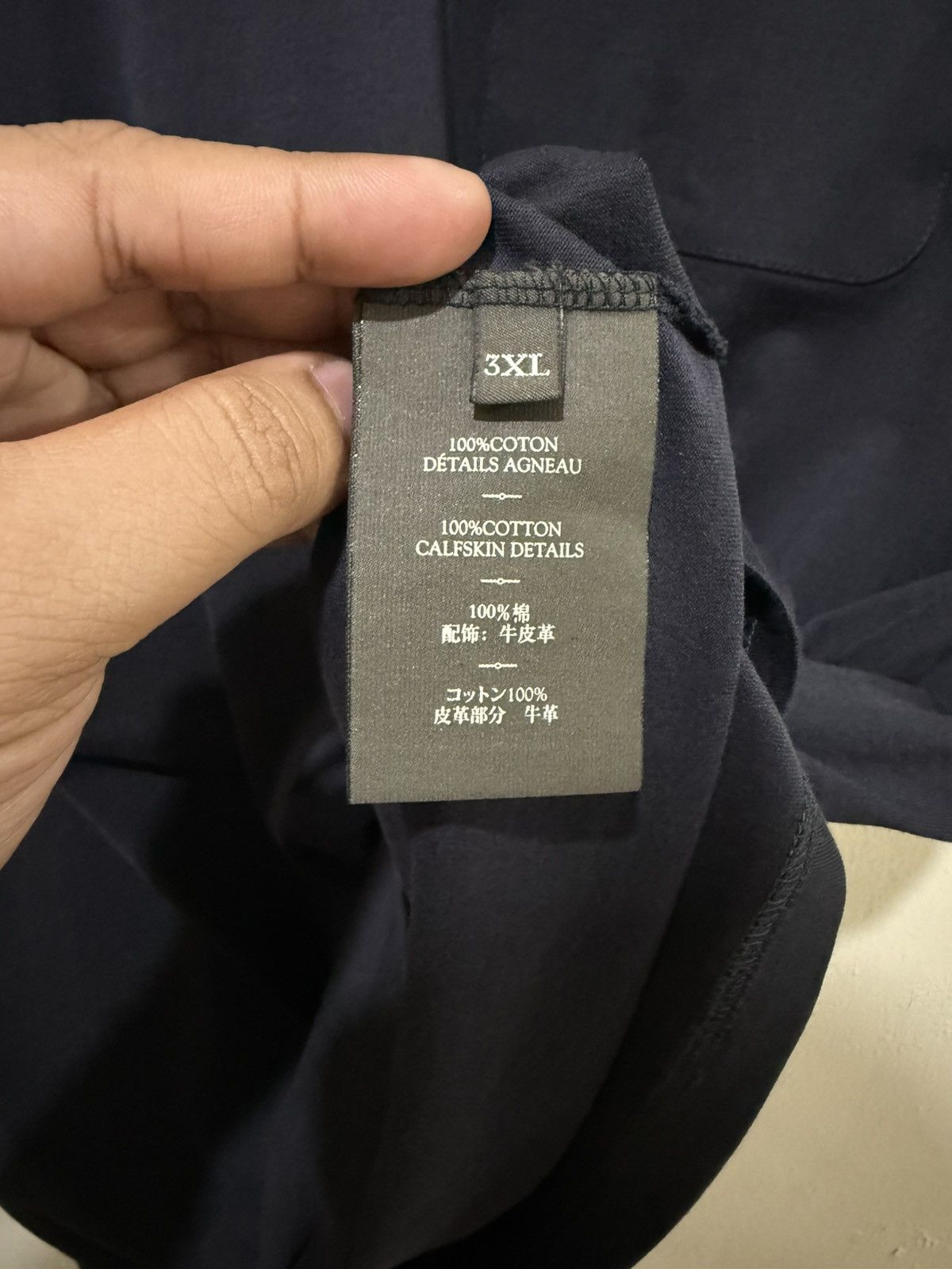 Berluti Berluti Navy Leather Pocket Tee Size US XL / EU 56 / 4 - 4 Thumbnail