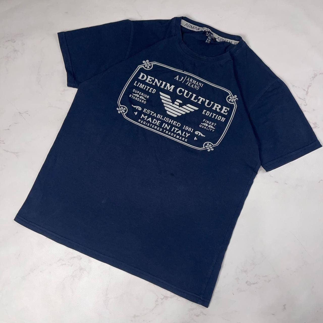 Emporio Armani Emporio Armani T Shirt Big Logo Size S Navy BLue Size US S / EU 44-46 / 1 - 1 Thumbnail