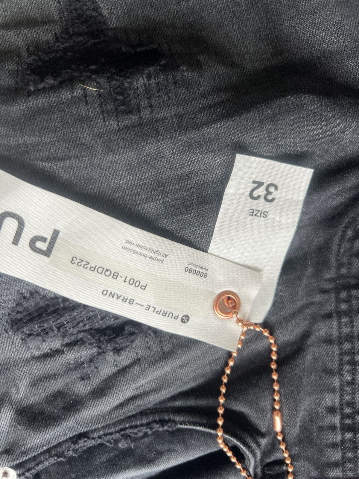 Purple Brand × Vintage NWT Purple Brand Quilted Destroyed Pocket Black Jeans Denim Size US 32 / EU 48 - 10 Thumbnail