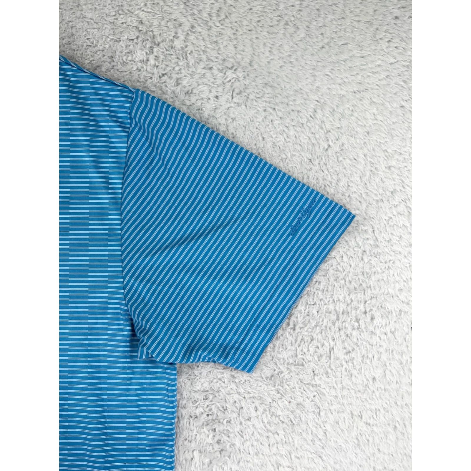 Hogan Ben Hogan Polo Shirt Adult 2XL Blue Stripe Pattern Polyester Golf Polo Shirt Men Large Striped blue 2XL Ben Hogan Mens Polo Size US XXL / EU 58 / 5 - 2 Thumbnail
