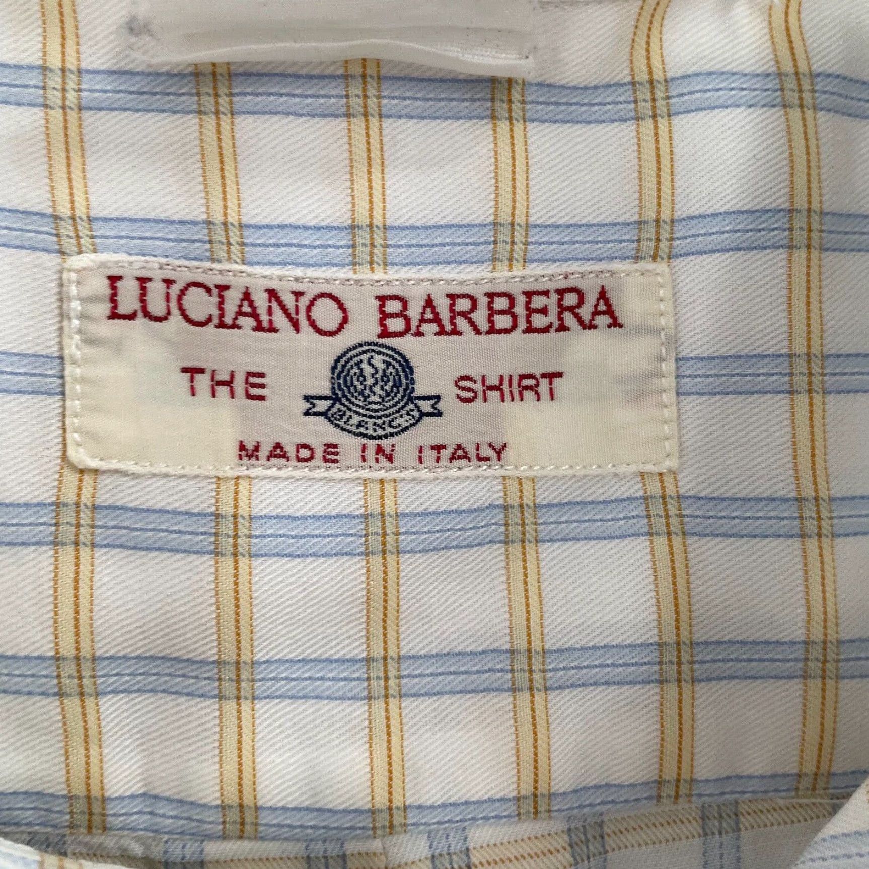 Vintage VINTAGE Luciano Barbera Shirt Adult Large Long Sleeve Button-Up Check Casual Mens L White Blue Yellow Size US L / EU 52-54 / 3 - 5 Thumbnail