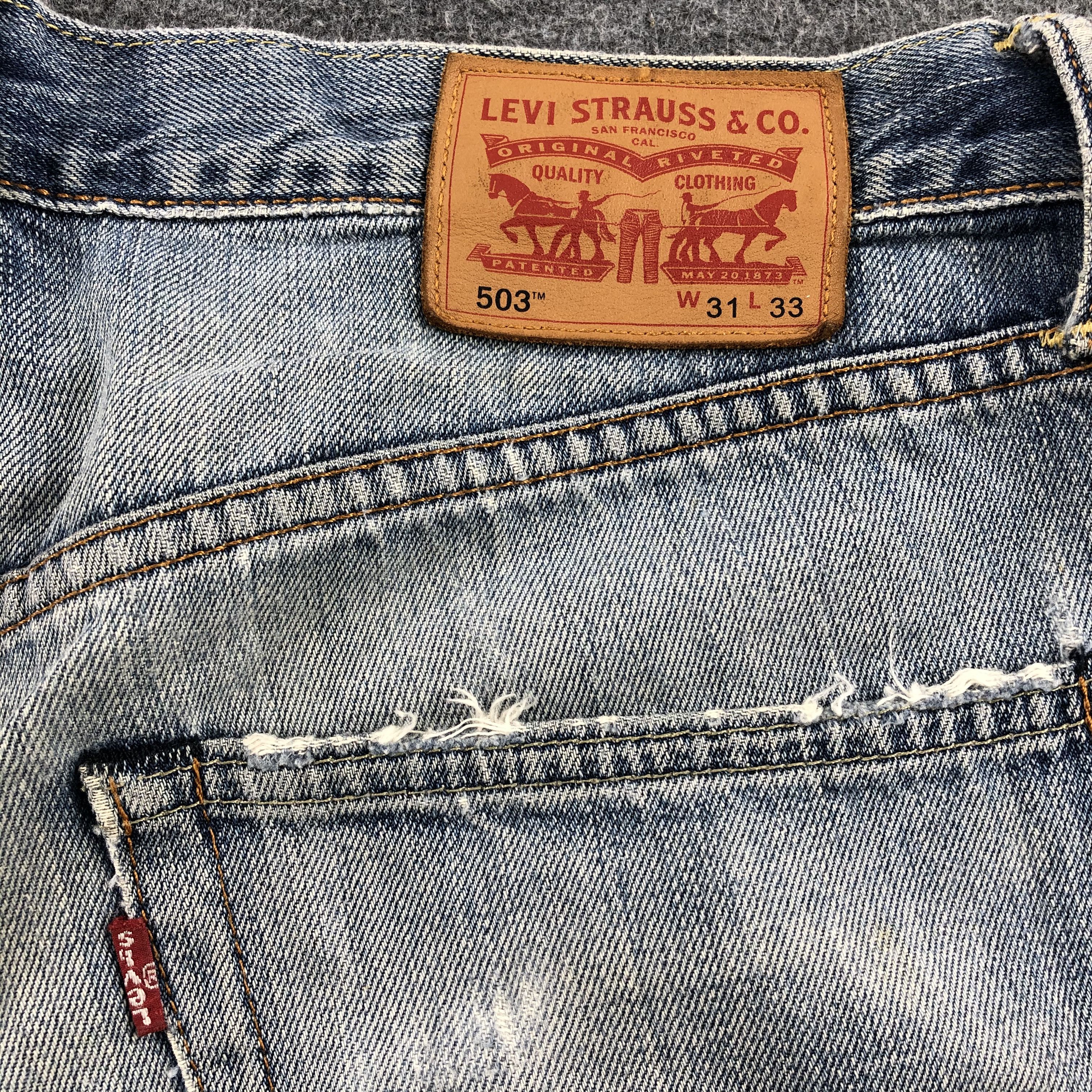 Levi's × Vintage Vintage Distress Blue Wash Levis 503 Jeans-JM1420 Size US 34 / EU 50 - 6 Thumbnail