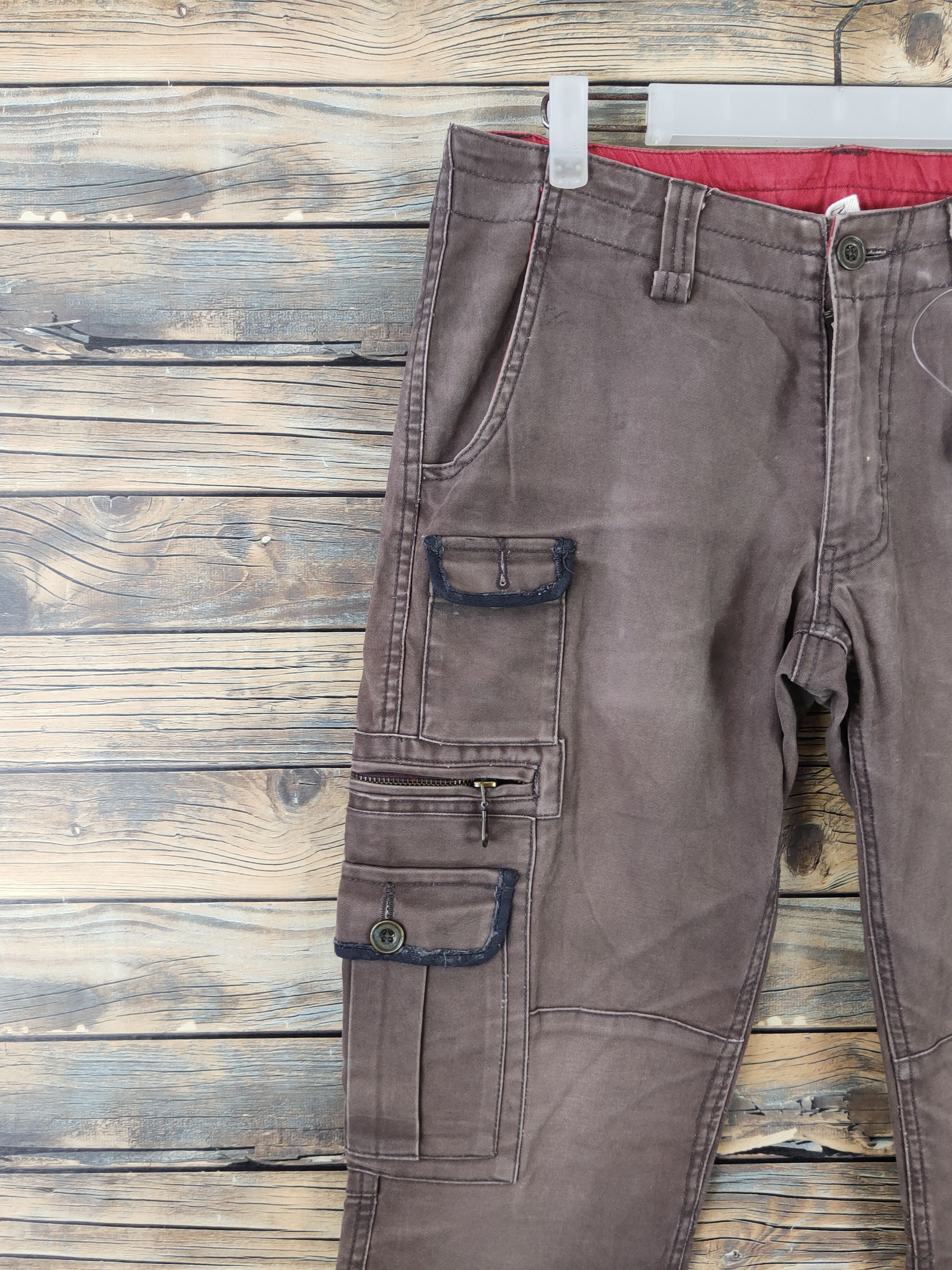 Japanese Brand DL Daily News Brown Multipocket Tactical Cargo Pants #W1847 Size US 30 / EU 46 - 3 Thumbnail