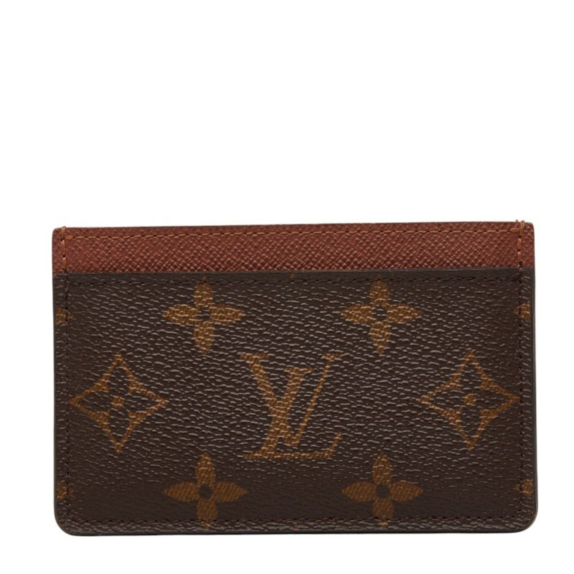 Louis Vuitton Louis Vuitton Monogram Porte Cartes Simple Business Card Holder/Card Case M61733 Brown Leather Women's LOUIS VUITTON Size ONE SIZE - 1 Thumbnail
