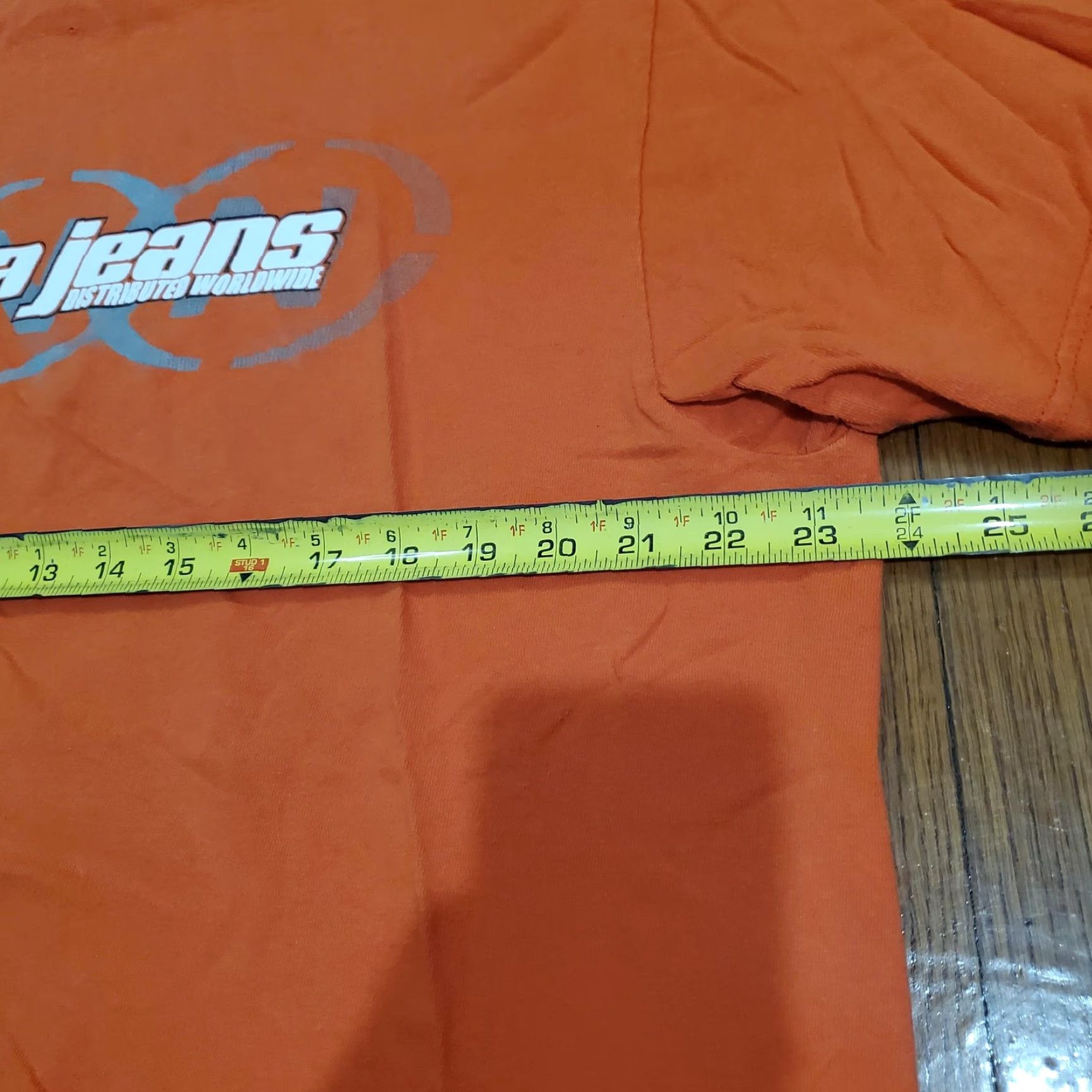 Nautica Nautica Jeans Company Shirt Mens XL Orange Graphic Tee Short Sleeve Crew Neck Jersey Cotton Logo Printed Worldwide Distributed Size US XL / EU 56 / 4 - 4 Thumbnail