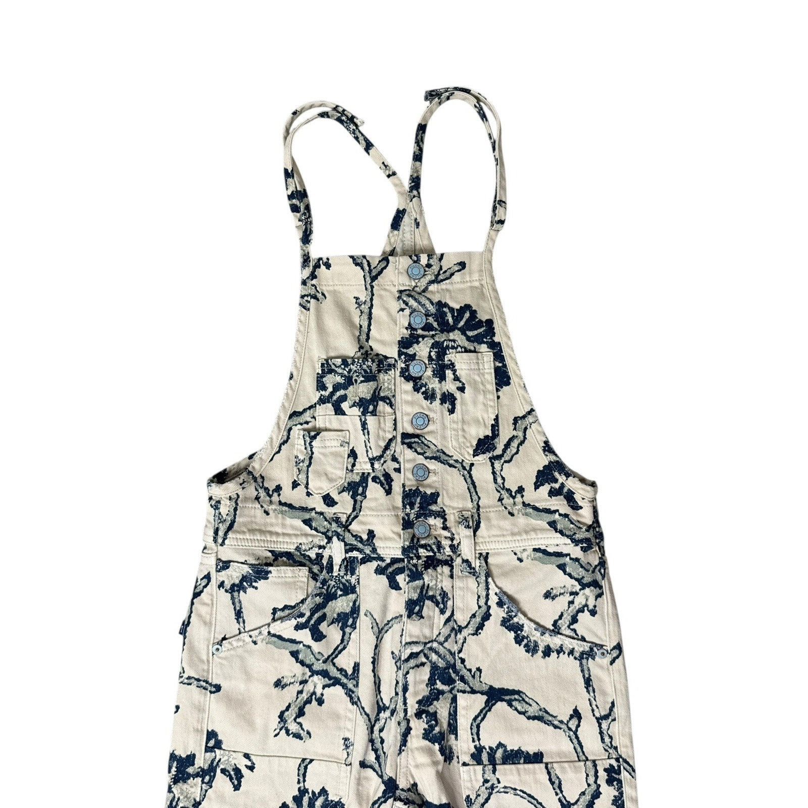 Anthropologie Anthropologie PILCRO The Painters Floral Denim Overalls 24 Size 24" / US 00 / IT 34 - 4 Thumbnail