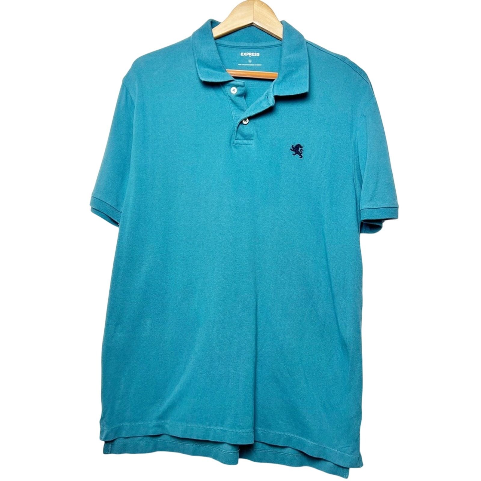 Express Express Teal Cotton Pique Polo Shirt Men’s Size Large Size US L / EU 52-54 / 3 - 1 Thumbnail