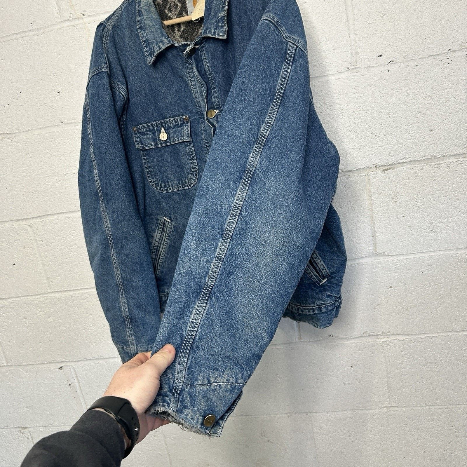 Carhartt Vintage Carhartt Aztec Pile Denim Chore Jacket “Darkstone” Size US XL / EU 56 / 4 - 10 Thumbnail