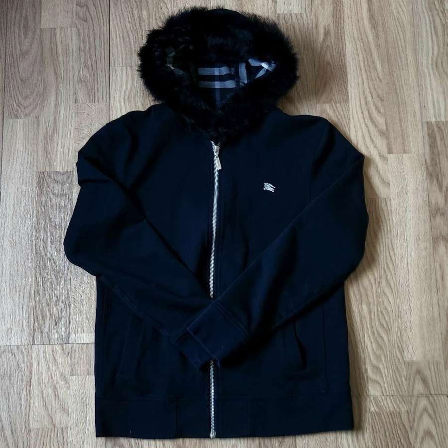Burberry × Japanese Brand Burberry Black Label Fur Zip Up