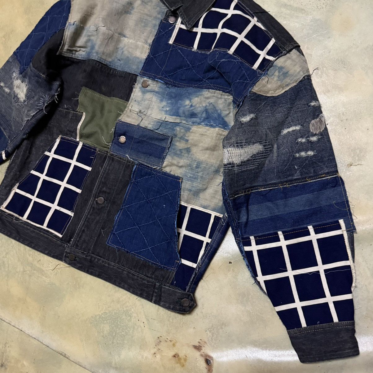 Comme des Garcons Homme Vintage 80s Comme Des Garcons Denim Jacket Patchwork Size US M / EU 48-50 / 2 - 3 Thumbnail