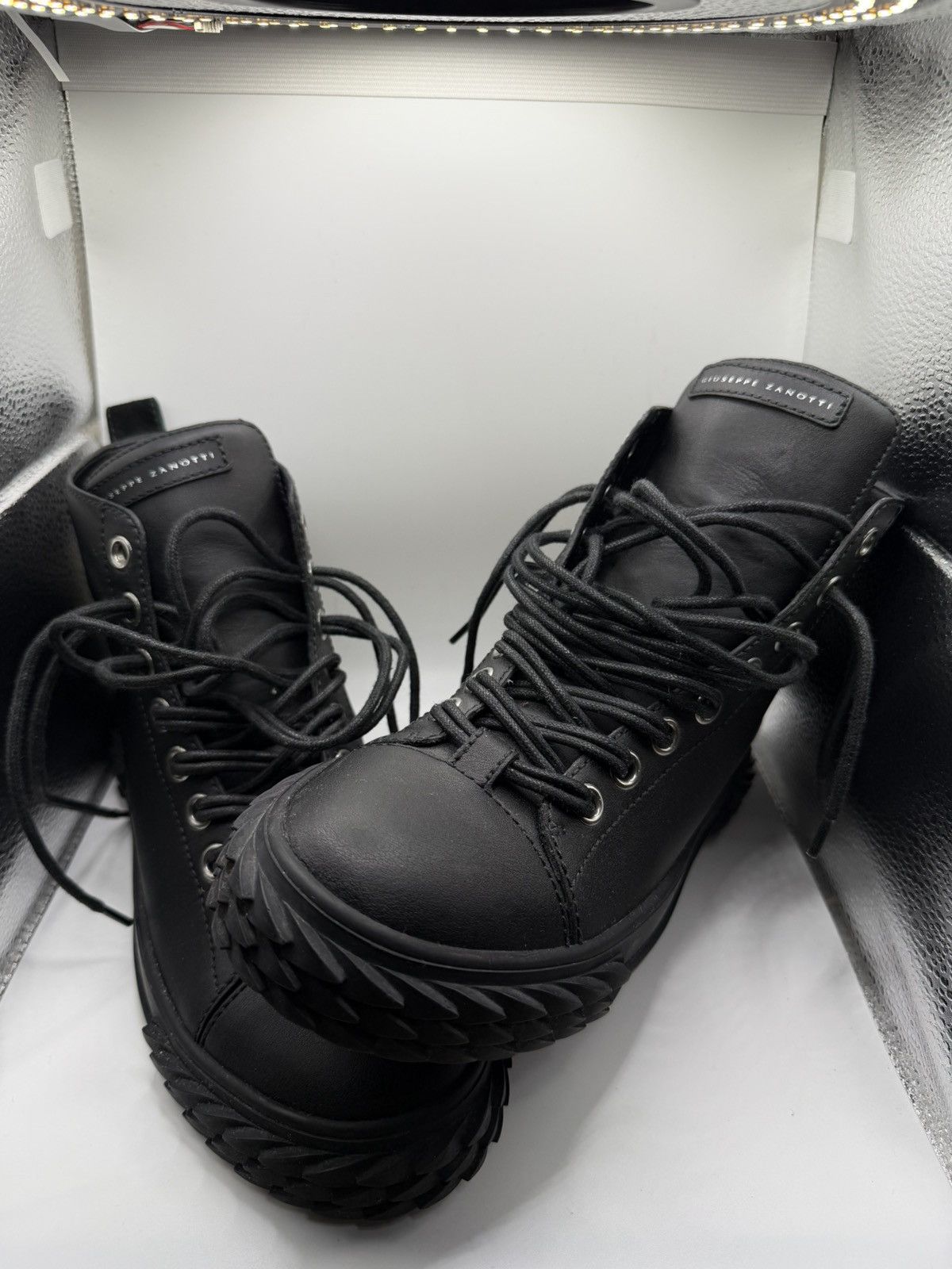Giuseppe Zanotti Giuseppe Zanotti Black Blabber High-Top Sneakers Size US 8 / EU 41 - 6 Thumbnail