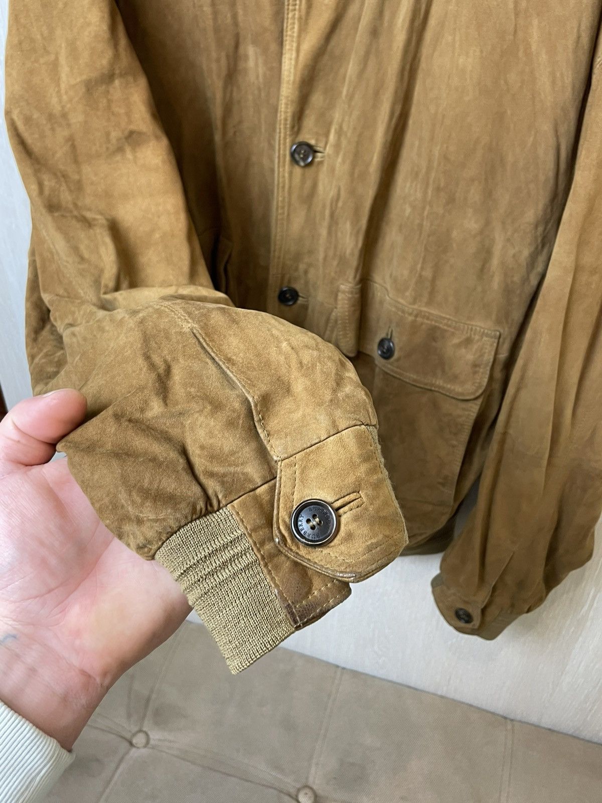 Burberry Vintage Burberry Leather Bomber Jacket Size US XL / EU 56 / 4 - 11 Thumbnail