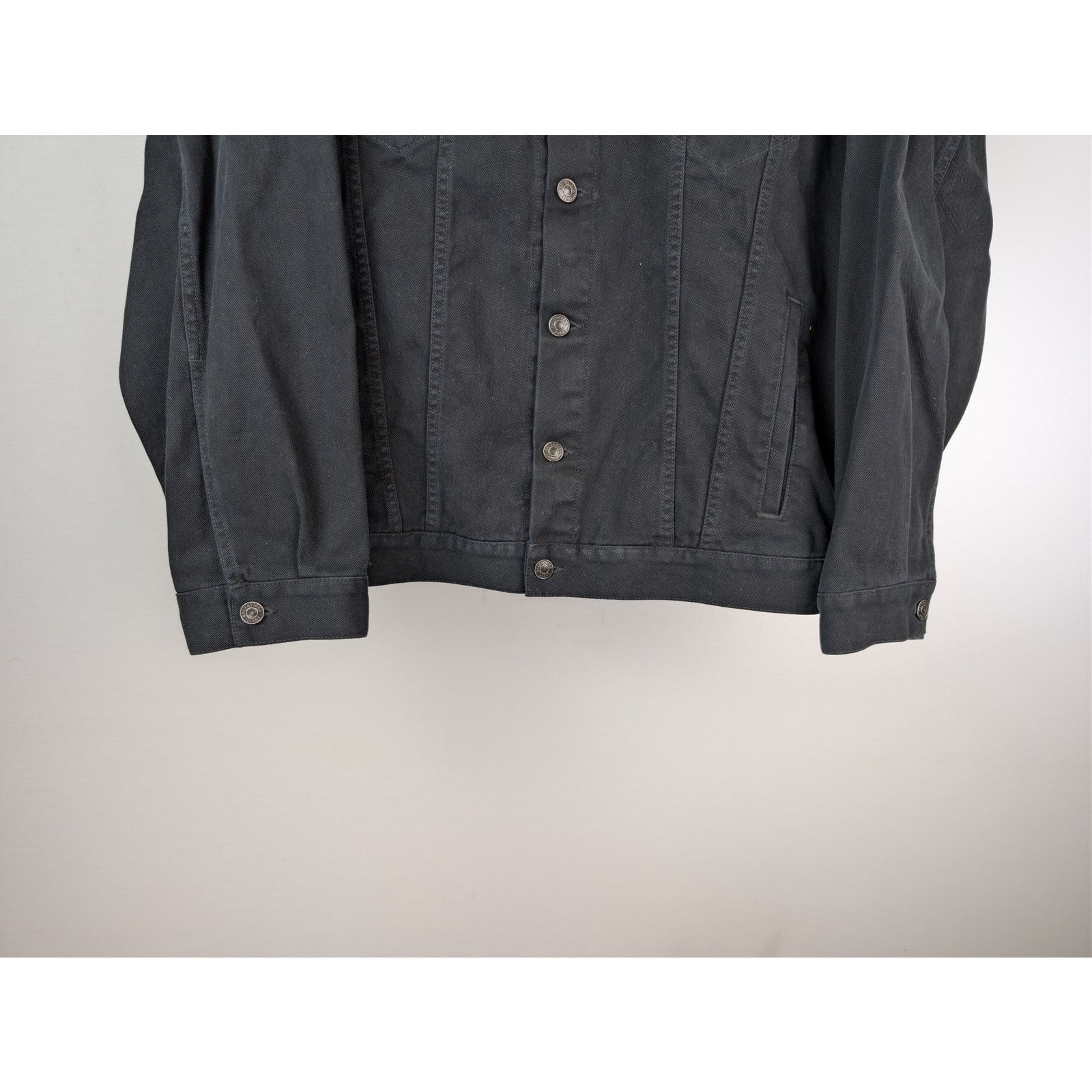Balenciaga o1rshd1 Soft Black Left Hand Denim Jacket in Black Size US L / EU 52-54 / 3 - 5 Thumbnail