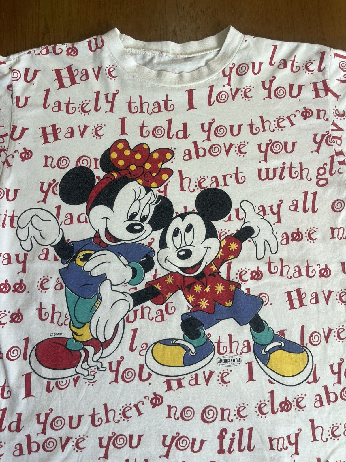Disney Vtg OVP Disney Mickey&Minnie Mouse Americanwear 90’s Tshirt Size US M / EU 48-50 / 2 - 6 Thumbnail