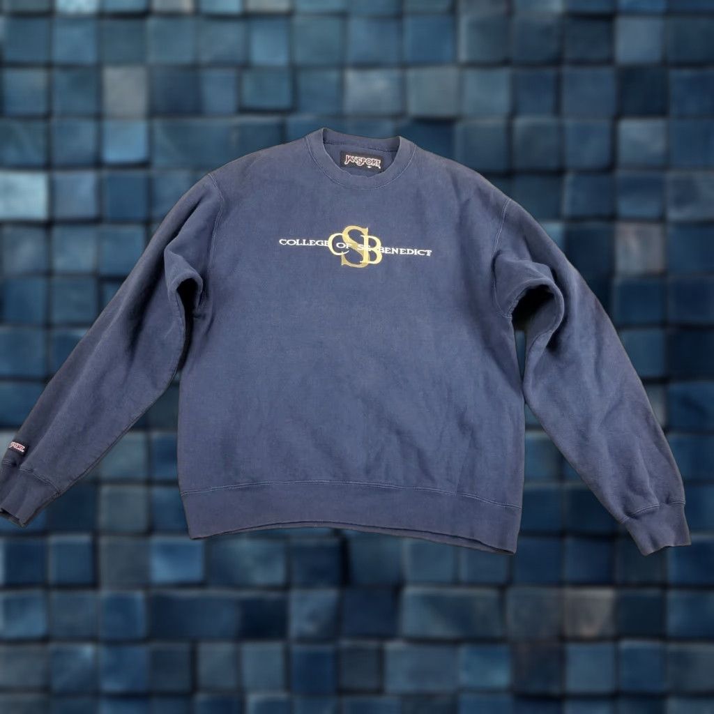 Jansport VINTAGE JanSport College Sweatshirt Crewneck XL Blue 90s College Spirit Pullover Mens Size US XL / EU 56 / 4 - 1 Thumbnail