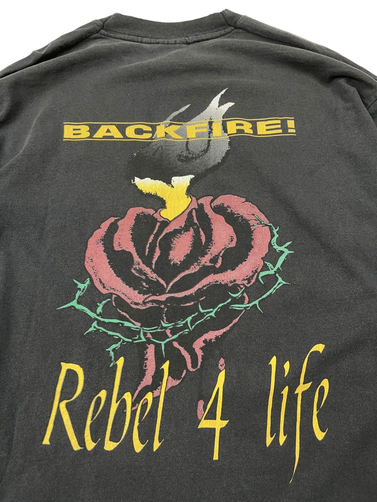 Band Tees Vintage 90s Backfire! Rebel 4 Life Hardcore Long Sleeve Size US XL / EU 56 / 4 - 5 Thumbnail