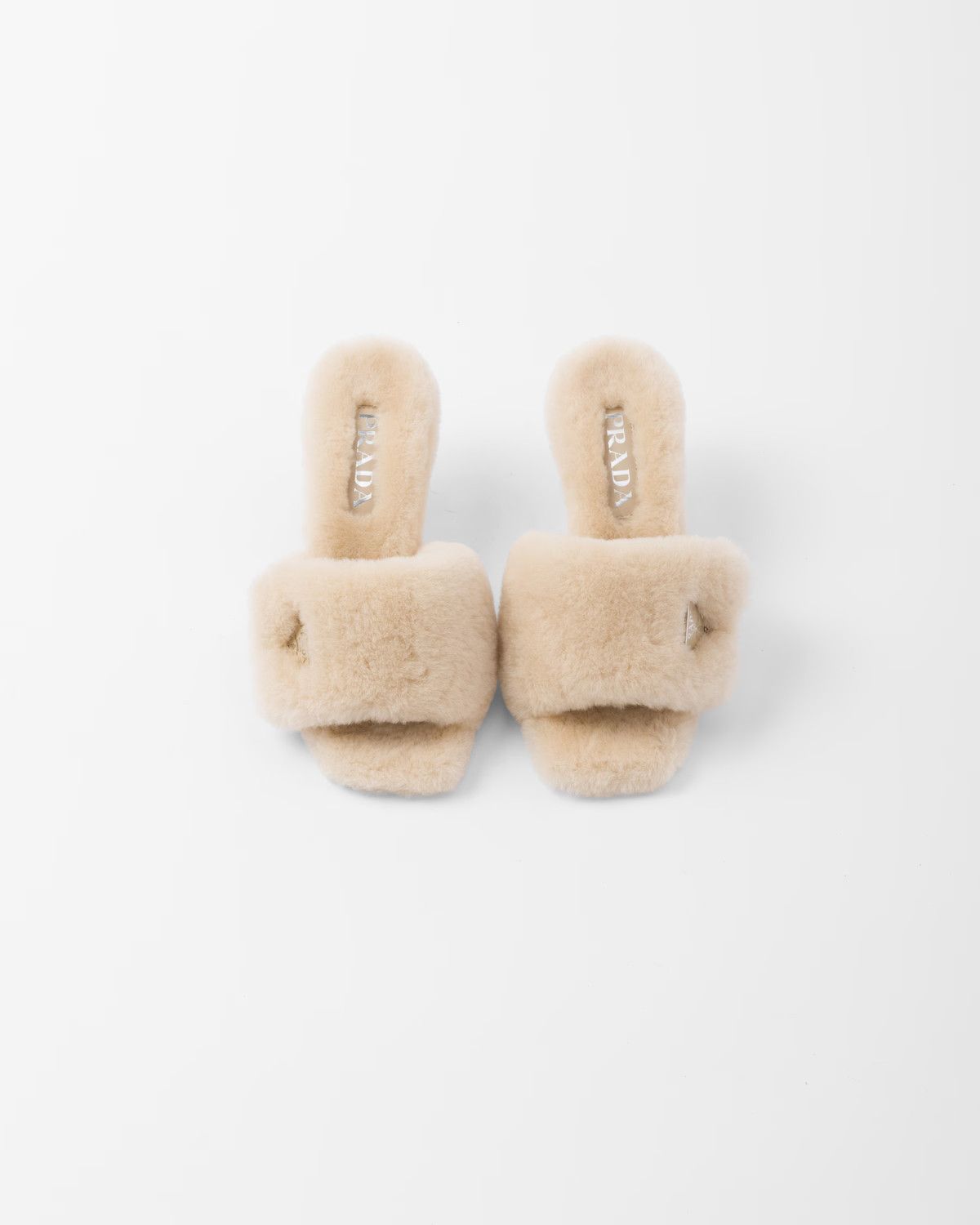 Prada o1w1db11124 Shearling Sandals in Beige Size US 7 / IT 37 - 3 Thumbnail
