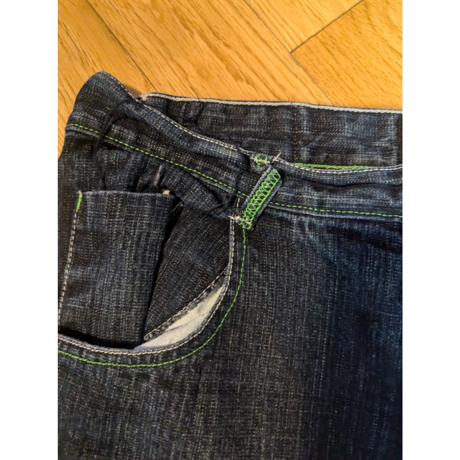 Express VINTAGE BROOKLYN XPRESS Jeans 90s Y2K Hip Hop Baggy Wide-Leg 36" Mens Blue Denim 5-Pocket Zipper Fly Size US 36 / EU 52 - 7 Thumbnail