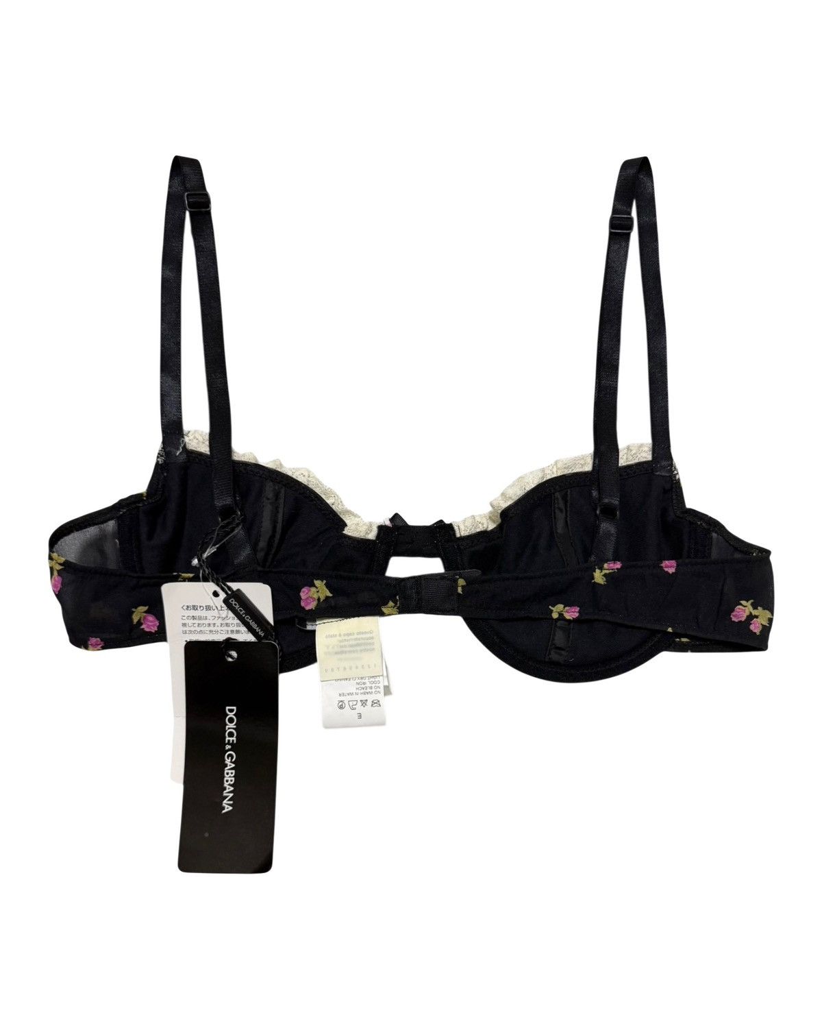 Dolce & Gabbana DOLCE&GABBANA F/W 2001 Floral Lace Trim Balconette Bra Top Size ONE SIZE - 2 Thumbnail