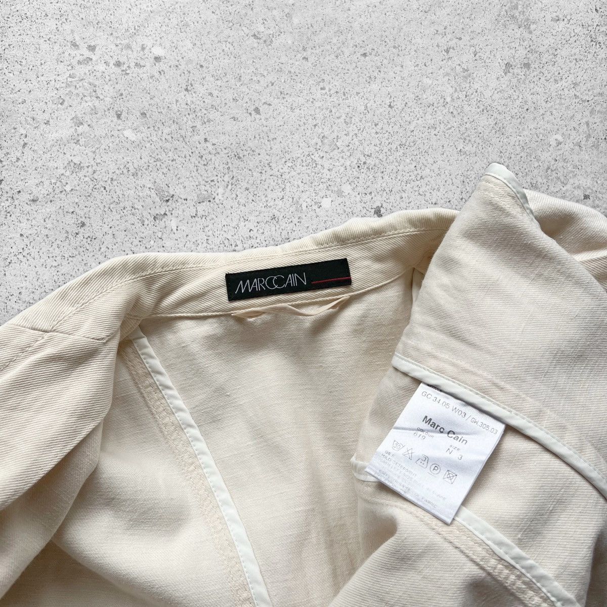 Designer MarcCain Women’s Beige Long Sleeve Blazer Jacket Pockets Size S / US 4 / IT 40 - 7 Thumbnail
