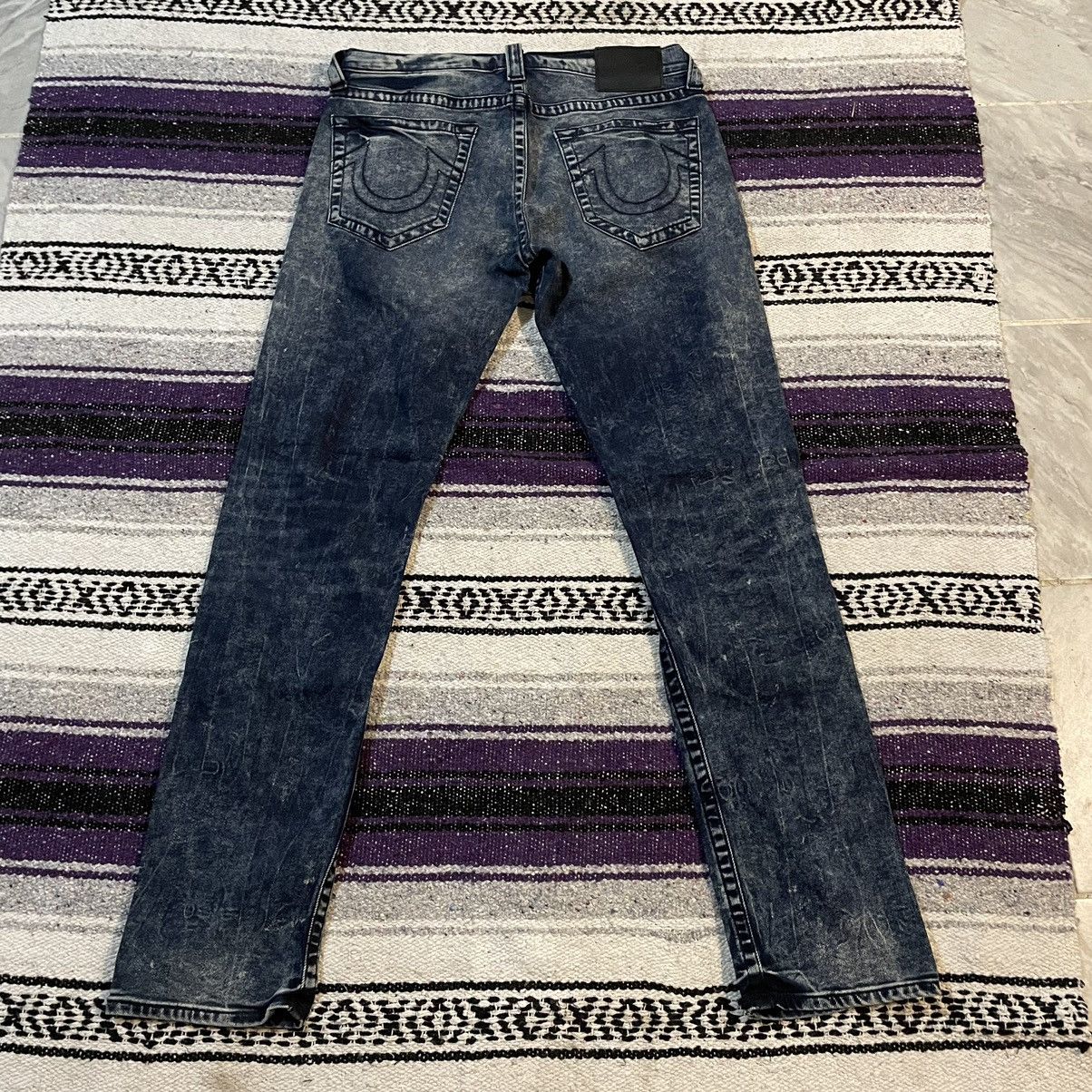 True Religion True Religion Geno Relaxed Slim Acid Wash Denim Jeans 34x32 Size US 34 / EU 50 - 10 Thumbnail