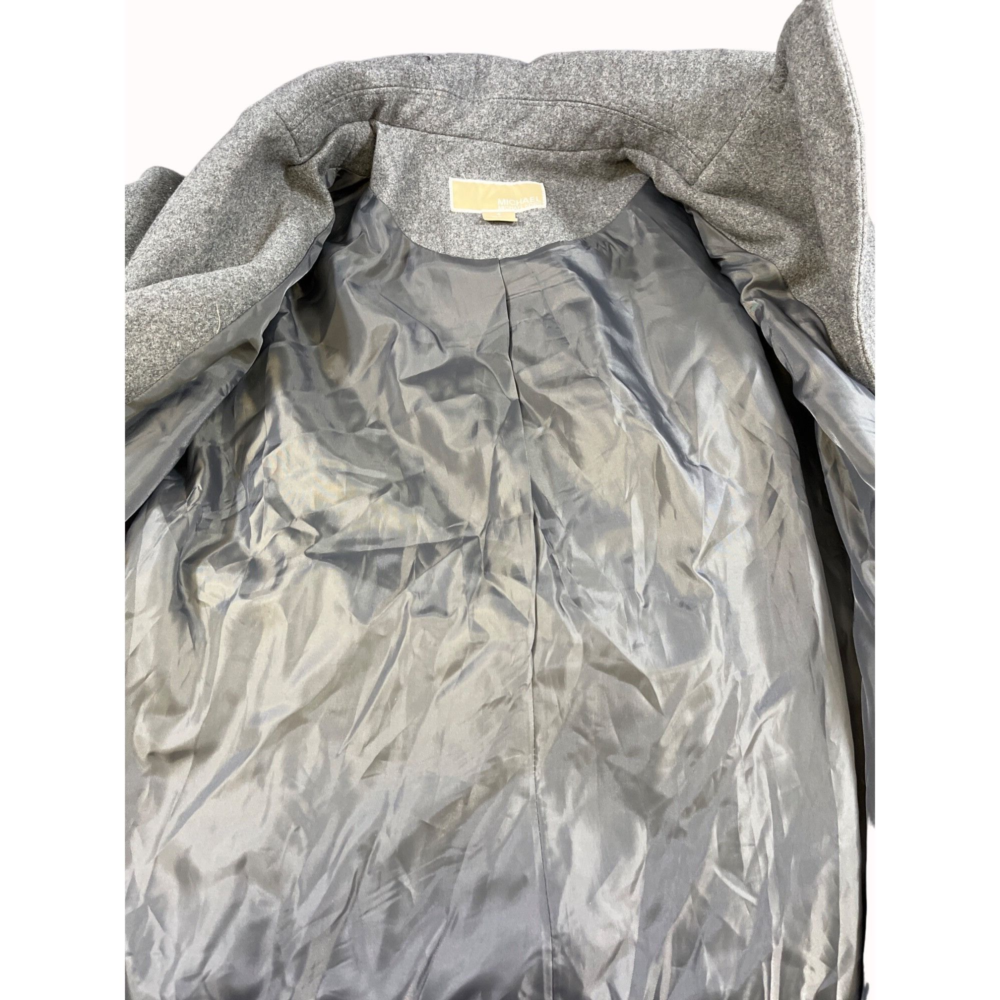 Michael Kors Michael Michael Kors Womens Grey Wool Coat Size 4 SKU 6673 Size S / US 4 / IT 40 - 3 Thumbnail