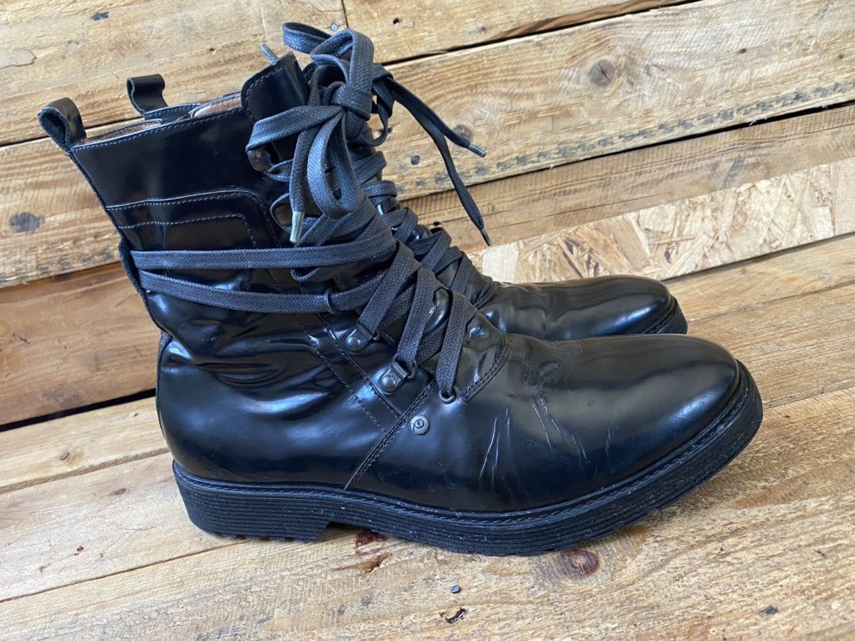 Alexander McQueen × Designer Alexander mc queen black patent leather lace boots sz41 Size US 8 / EU 41 - 9 Thumbnail