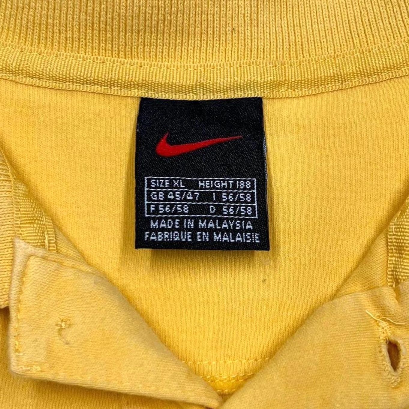 Nike VINTAGE Nike Essential Embroidered Mini Swoosh Logo Yellow Polo Shirt Top XL Mens Short Sleeve Button Collared 90s Size US XL / EU 56 / 4 - 3 Thumbnail