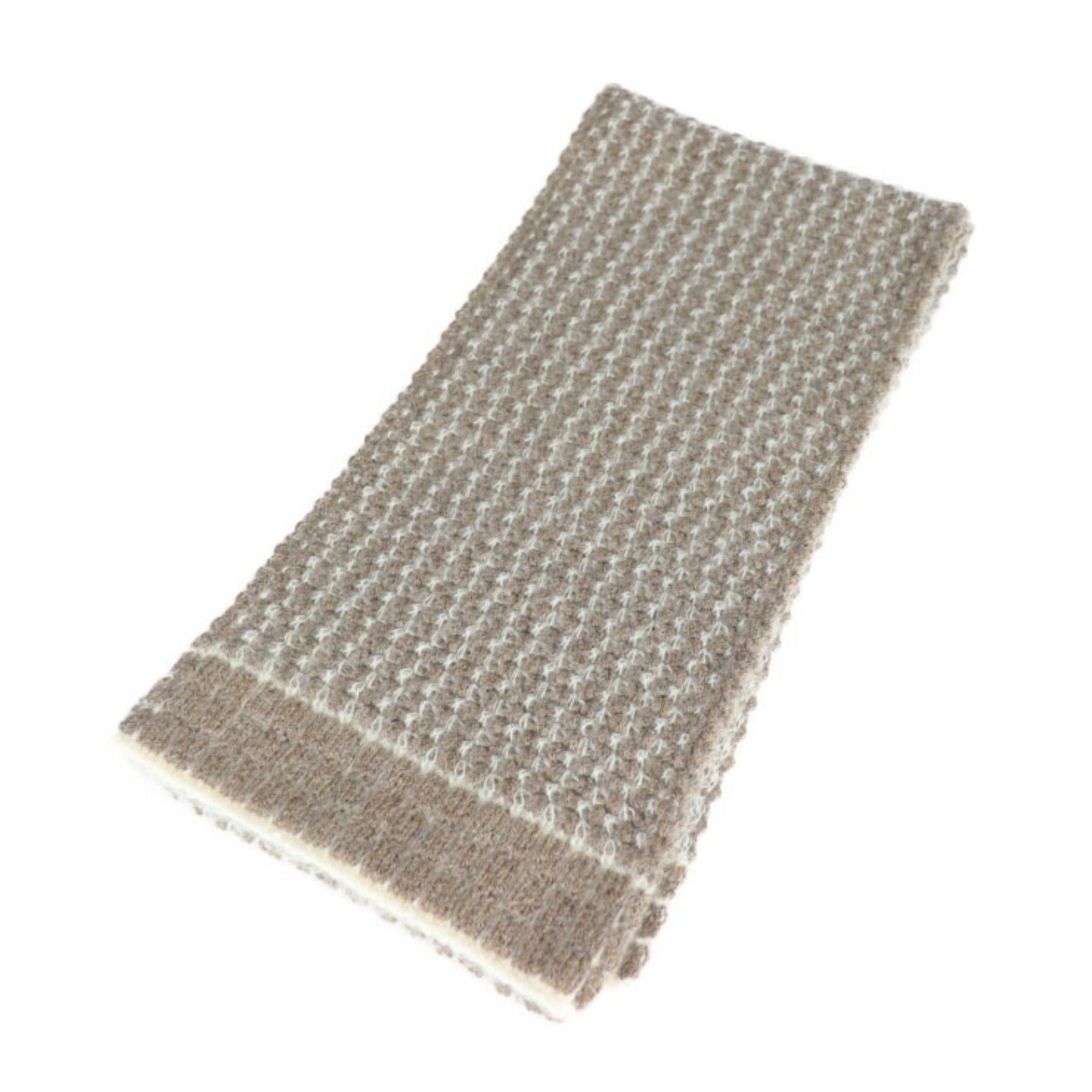 image of Louis Vuitton Echarpe Cel Muffler Wool Mohair Beige in Black, Women's