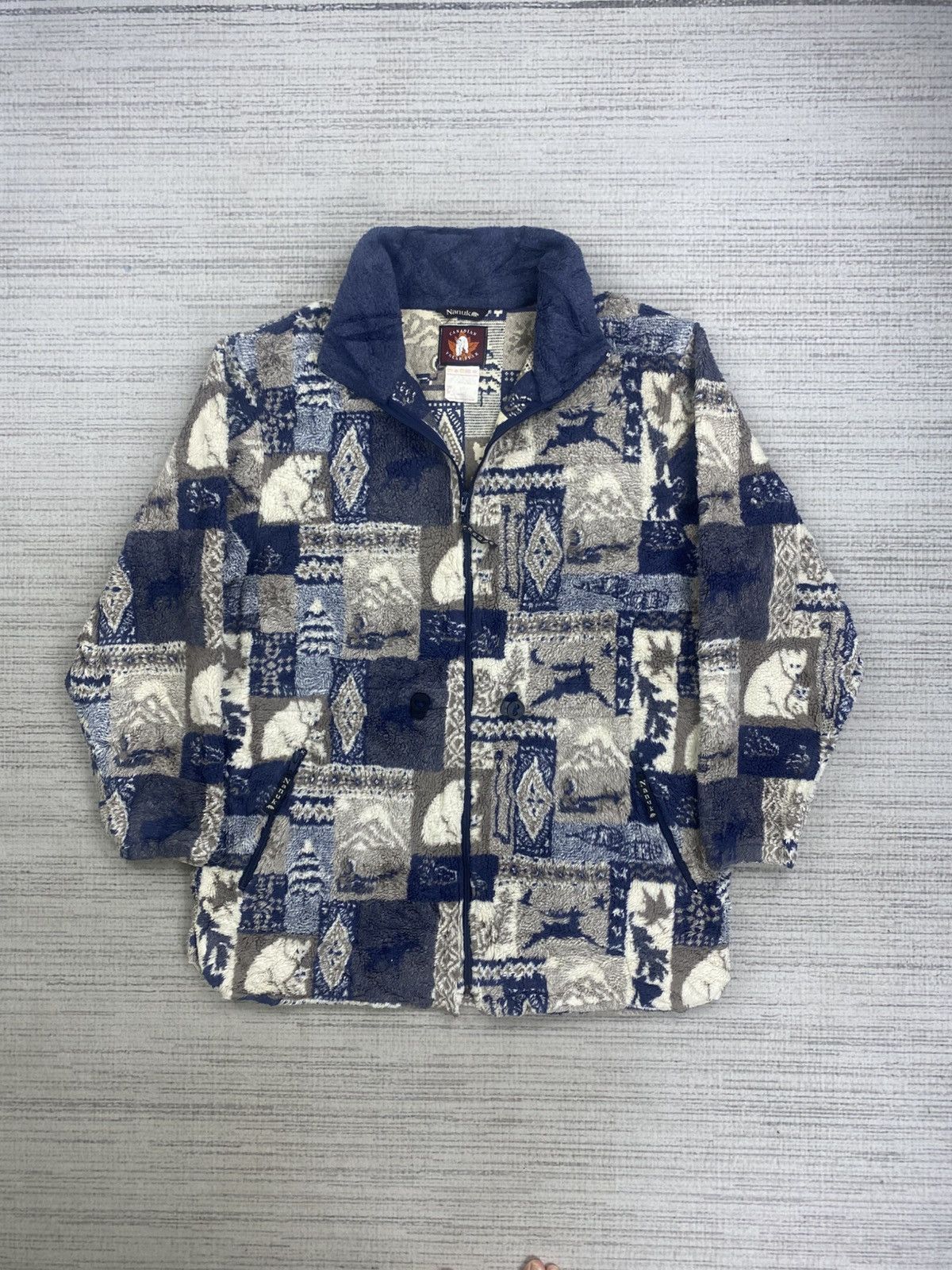 Vintage Vintage Nanuk Canadian Polar Bear Full Printed Sherpa Jacket Size US L / EU 52-54 / 3 - 1 Thumbnail