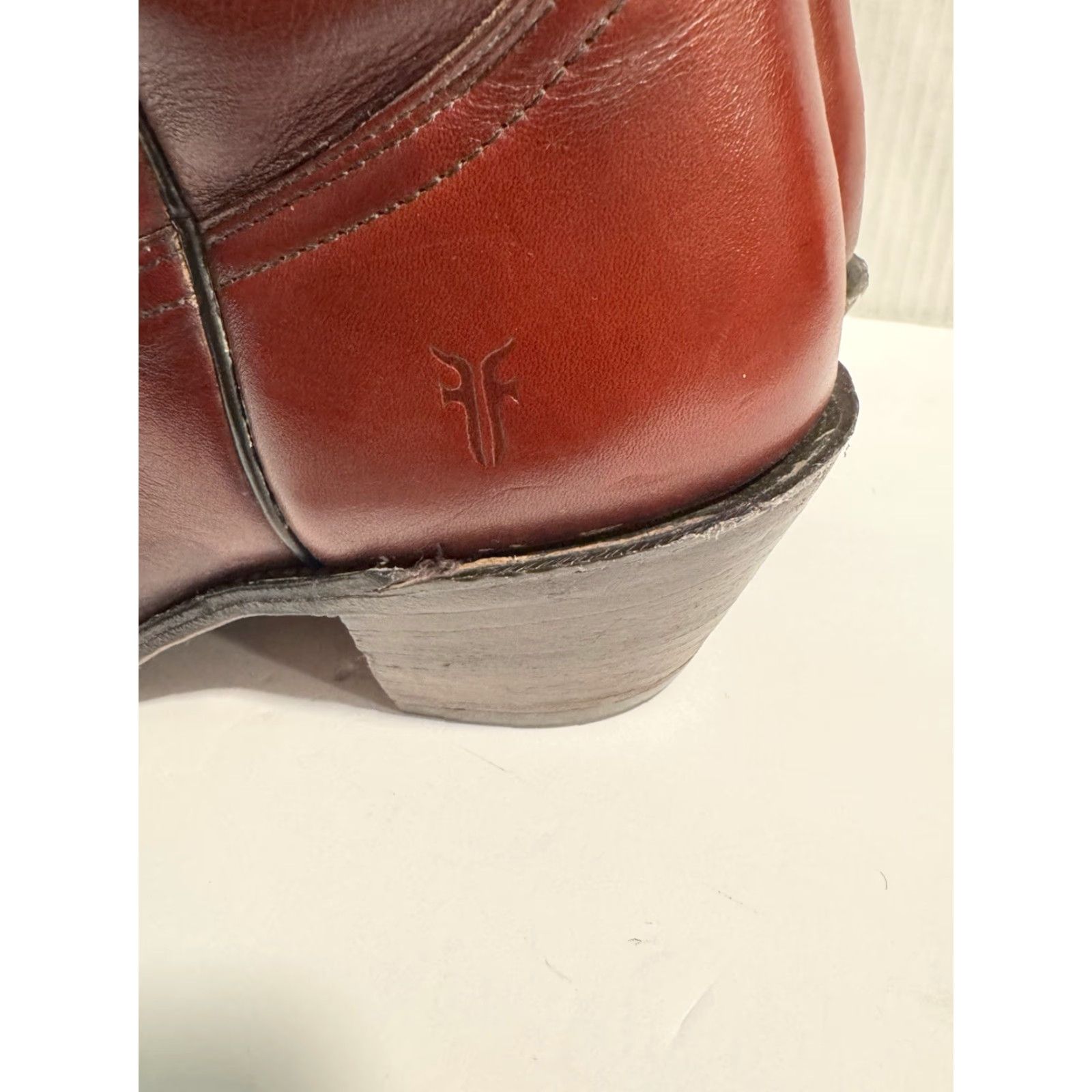 Frye VINTAGE Frye Boots Western Cowboy Leather Made in USA 9D Brown Oxblood Mens Size US 9 / EU 42 - 7 Thumbnail