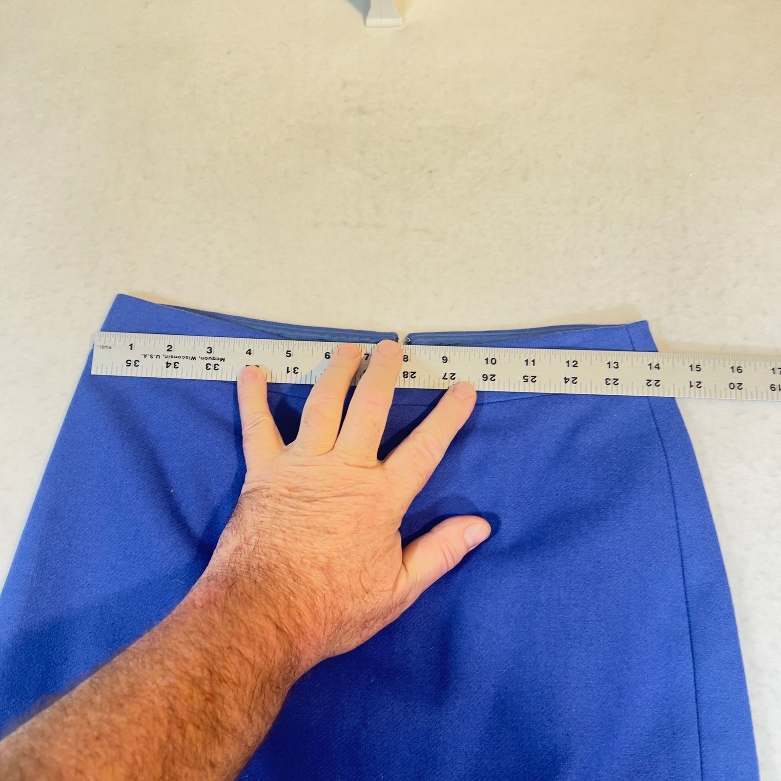 J.Crew J Crew Factory Pencil Skirt 0 Above Knee Wool Royal Blue Lin Size 25" / US 0 / IT 36 - 6 Thumbnail