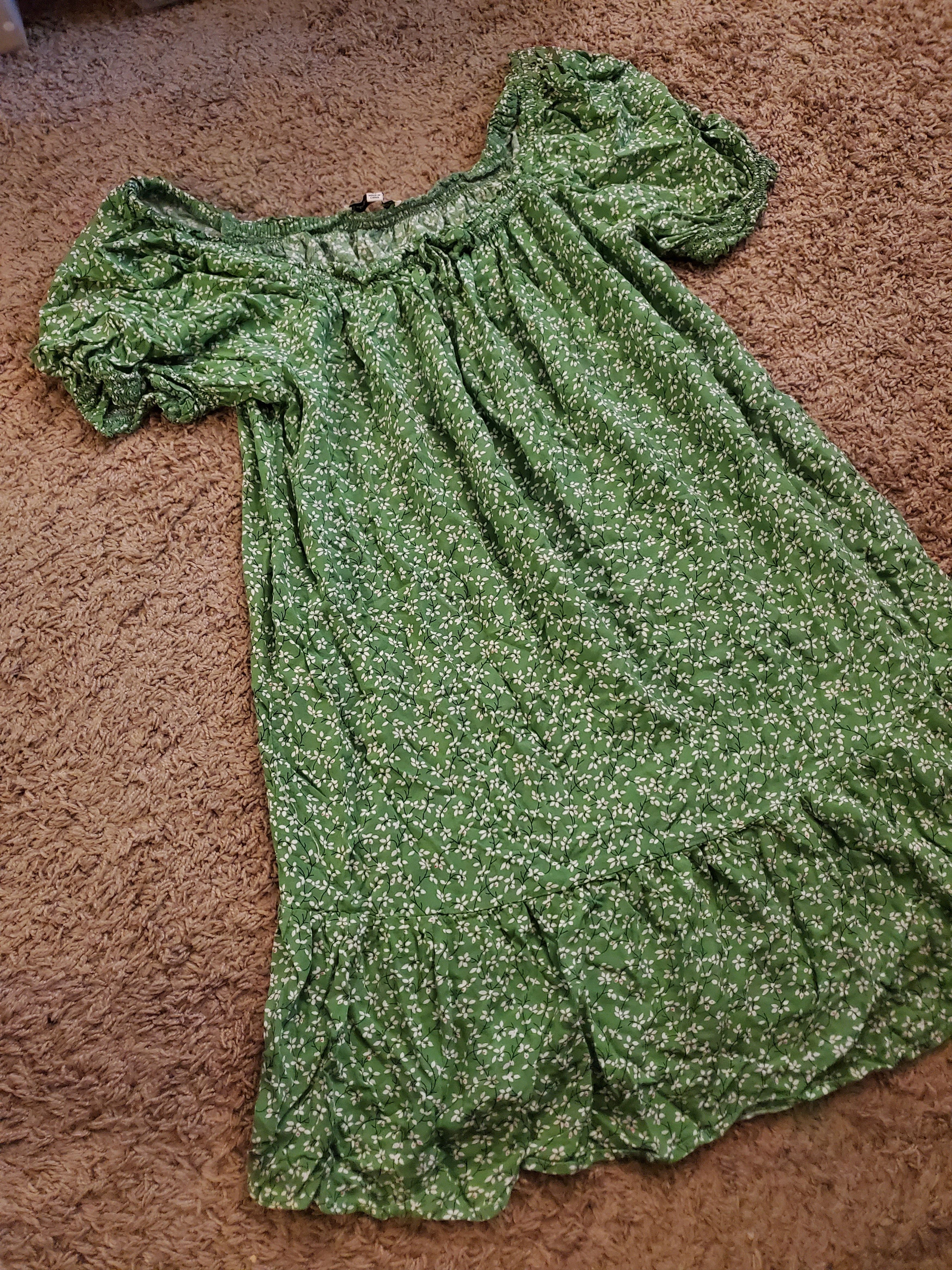 Other California bay co green mini sundress w/ white flowers Size XL / US 12-14 / IT 48-50 - 5 Thumbnail