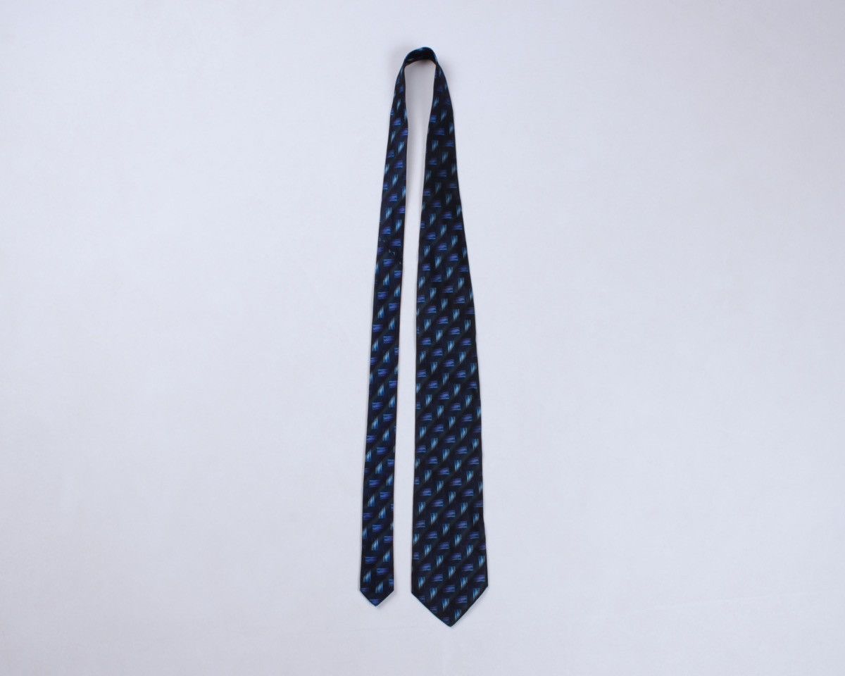 Designer × Missoni × Vintage MISSONI Cravatte Vintage Blue Geometric Silk Tie Size ONE SIZE - 3 Thumbnail