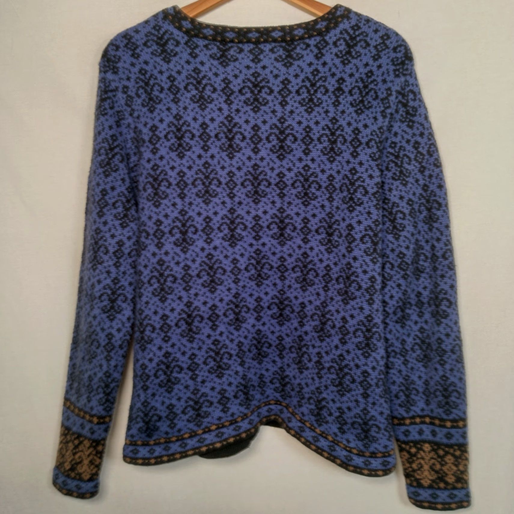 Vintage VINTAGE Nomadic Traders Cardigan Sweater Women L Blue Fleur De Lis Nordic Button Up Cardigan Womens Large Size L / US 10 / IT 46 - 2 Thumbnail