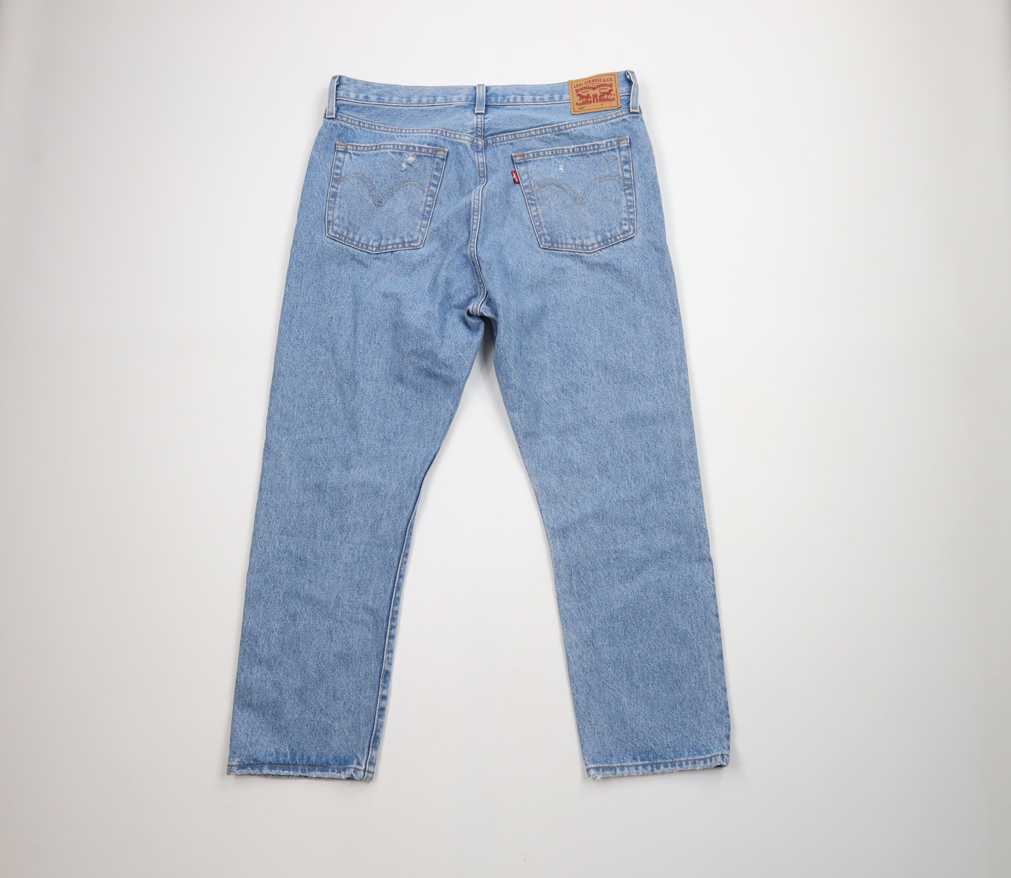 Levi's × Vintage Levis 501xx Button Fly Cropped Original Fit Denim Jeans Size 32" / US 10 / IT 46 - 8 Thumbnail