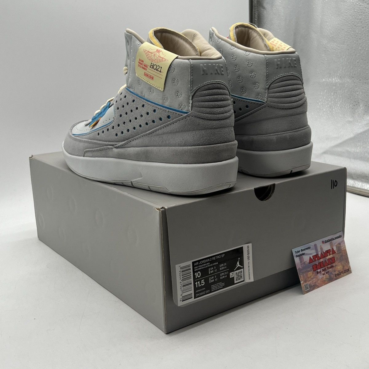 Jordan Brand Union la x air Jordan 2 grey fog Size US 10 / EU 43 - 4 Thumbnail