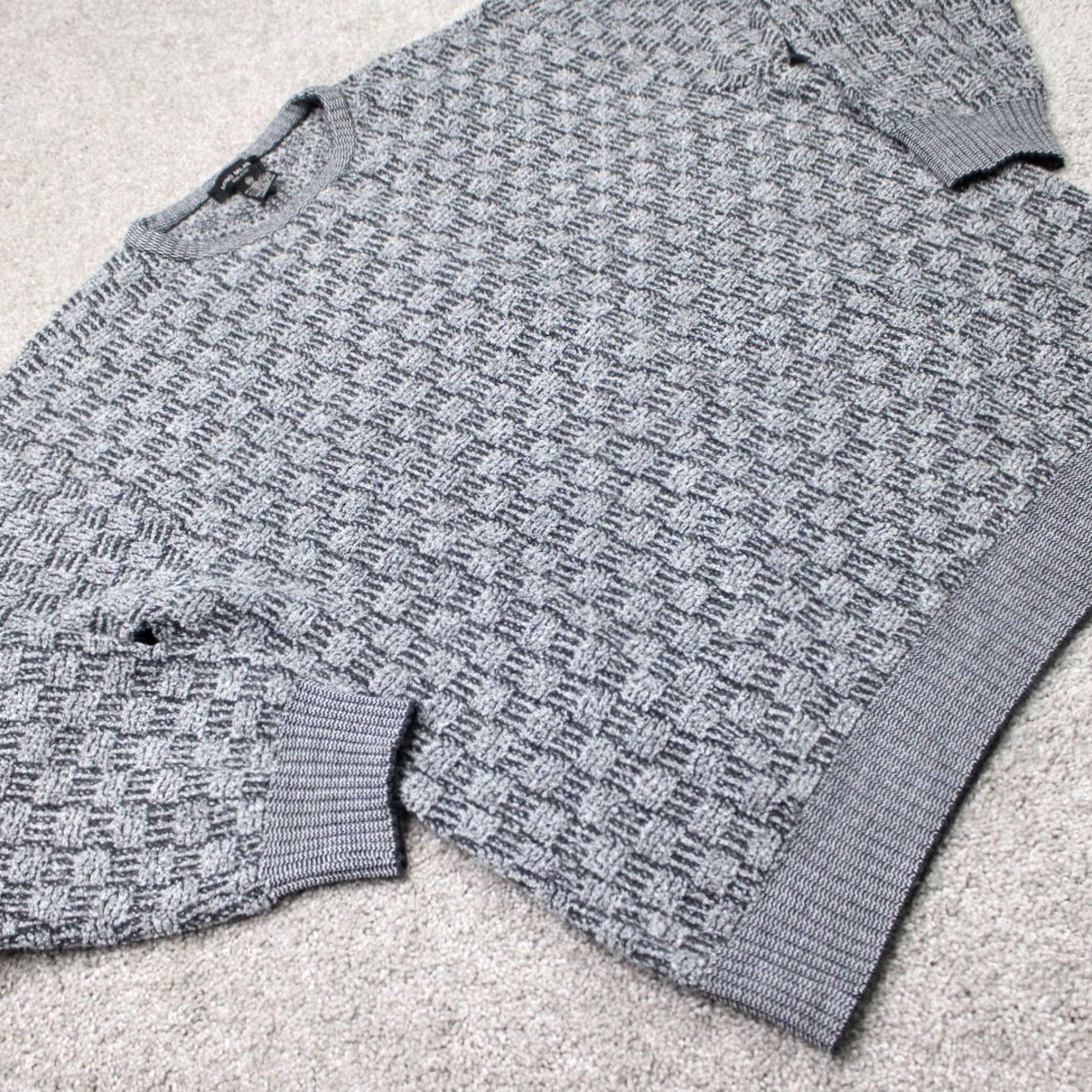 Vintage VINTAGE Mino Milano Sweater Mens 2XL Gray Wool/Acrylic/Nylon Crew Neck Pullover Knit Geometric 90s Italian Mens Size US XXL / EU 58 / 5 - 7 Thumbnail