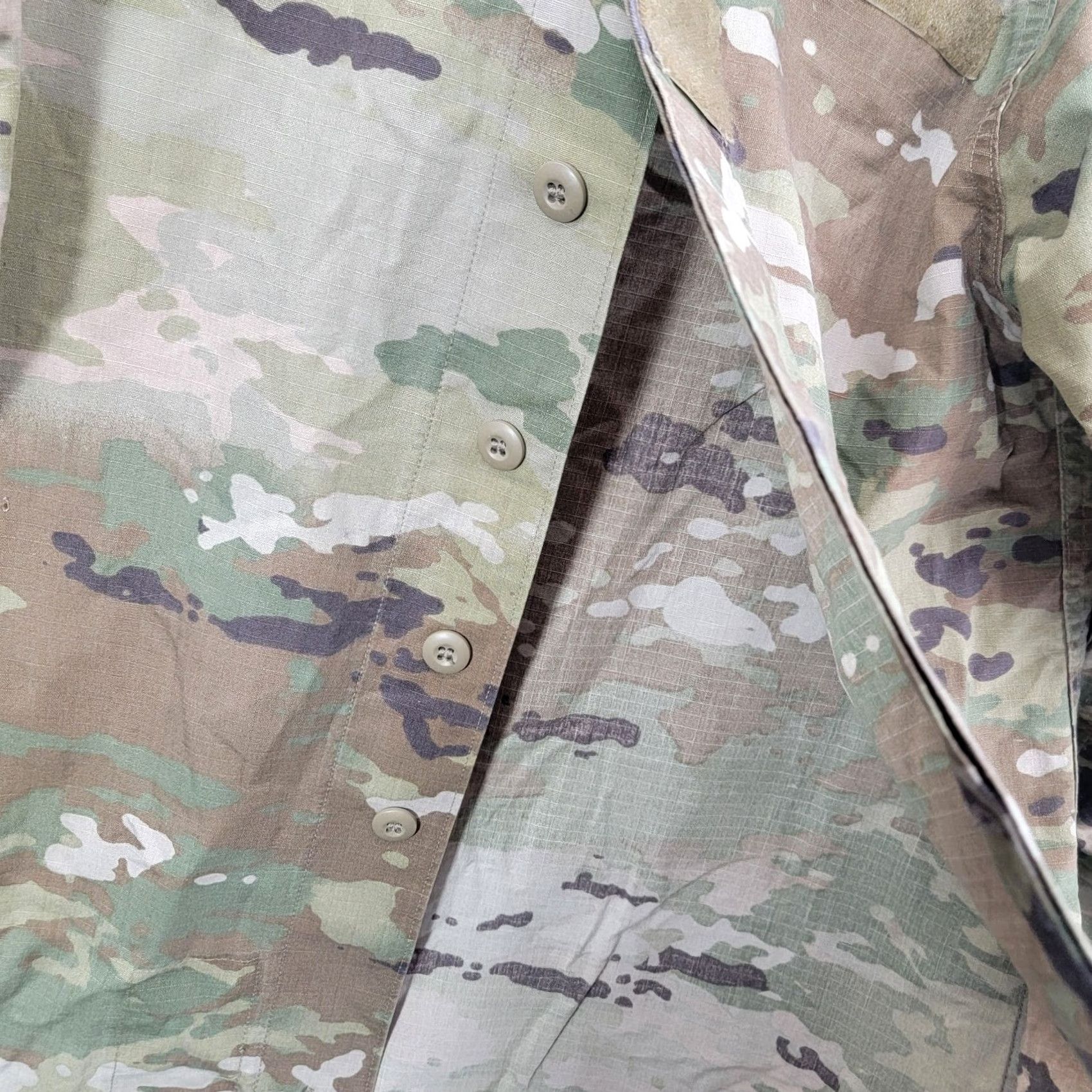 Vintage US Army Camouflage Button Up Shirt Perimeter Insect Guard Men's Small Long Shirt Size US S / EU 44-46 / 1 - 3 Thumbnail