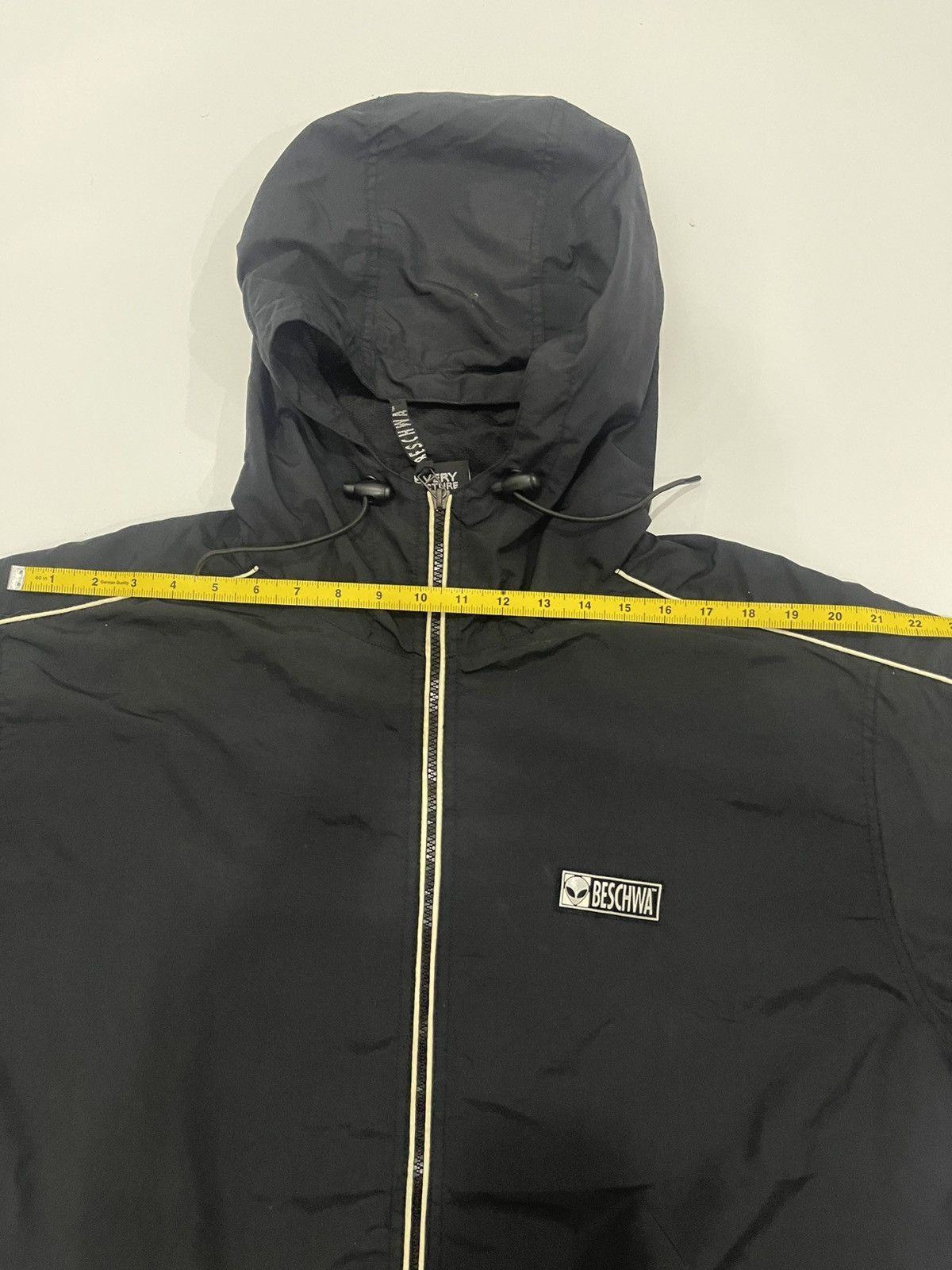 Other black hooded windbreaker jacket with a "Beschwa" logo patch Size US XL / EU 56 / 4 - 10 Thumbnail