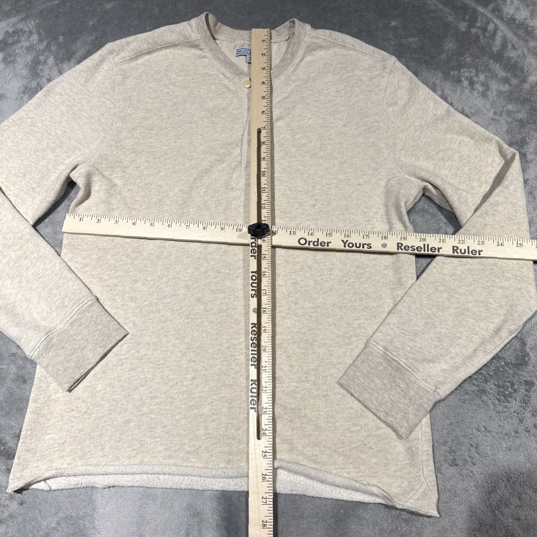 Wallace & Barnes Wallace Barnes Thermal Shirt Men M Beige Cotton Henley Button Long Sleeve Size US M / EU 48-50 / 2 - 4 Thumbnail
