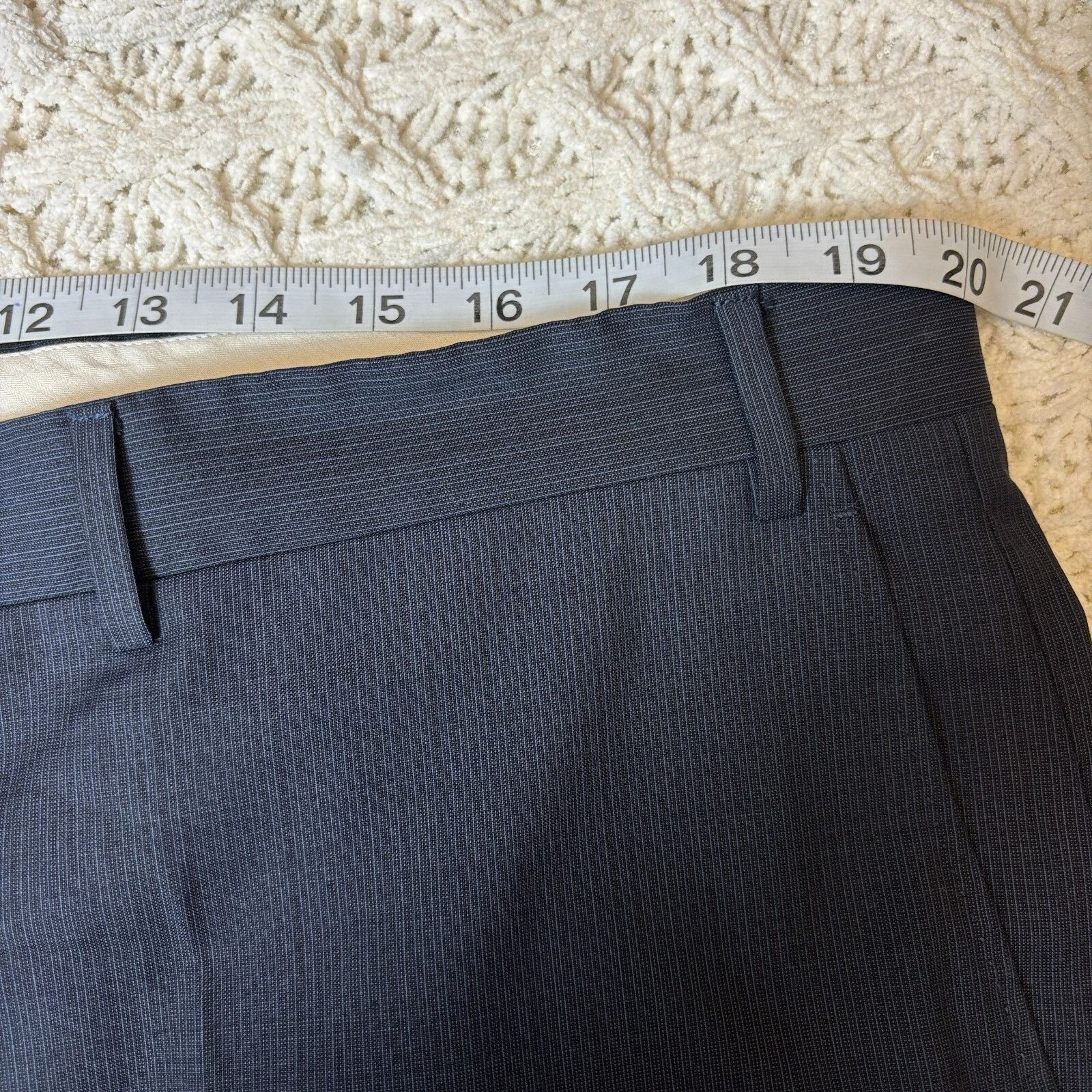 Canali Canali Men's Dress Pants 40x31 Blue Gray 100% Wool Flat Fron Size 40R - 5 Thumbnail