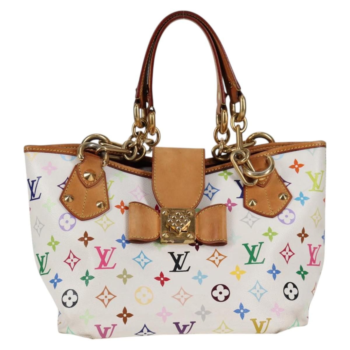 Louis Vuitton LOUIS VUITTON Monogram Multicolor Annie MM Tote Bag White Size ONE SIZE - 13 Thumbnail