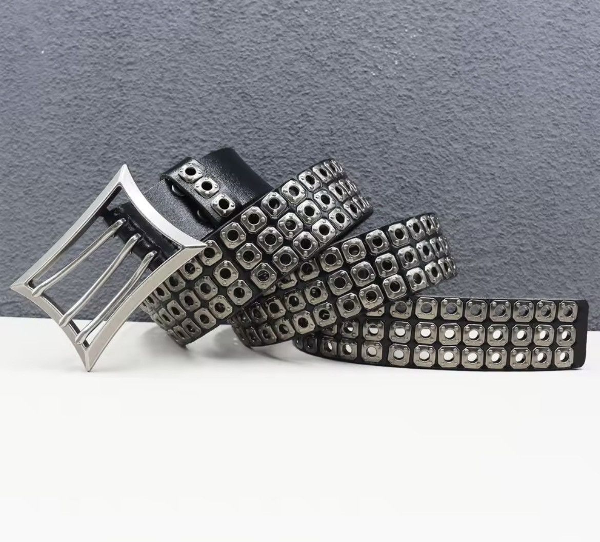 Jewelry Punk Rivet Three-pin buckle Belt Size ONE SIZE - 4 Thumbnail