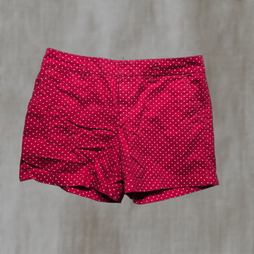 Tommy Hilfiger Tommy Hilfiger Red Poka Dot Shorts Adult Women's Size 8 - Red Solid Pockets Cotton Casual Summer 8 Womens Size 30" / US 8 / IT 44 - 1 Thumbnail
