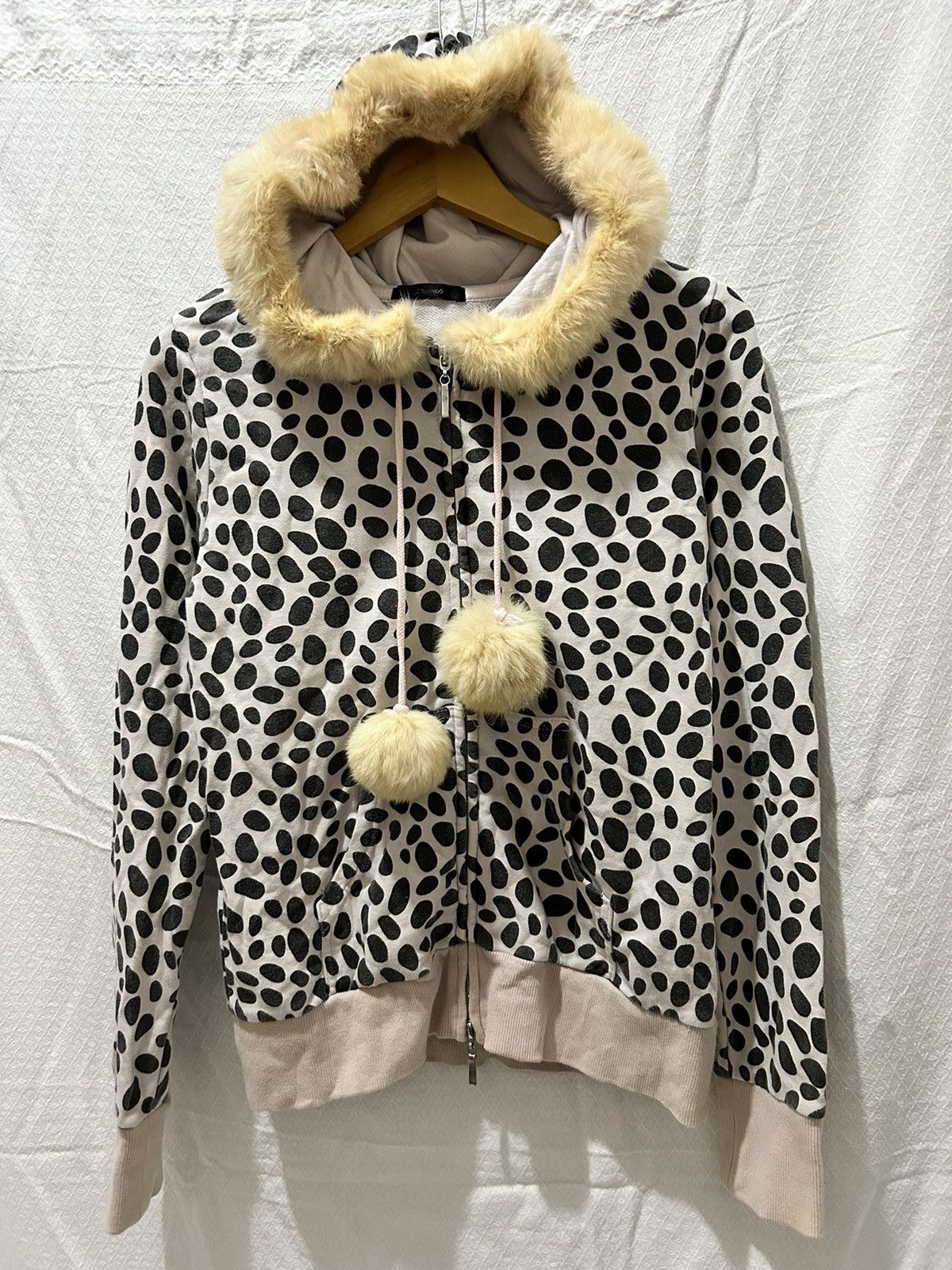 ジャケット・アウター 00s leather fur hoodie leopard opium LGB 00s leather fur hoodie leopard opium LGB