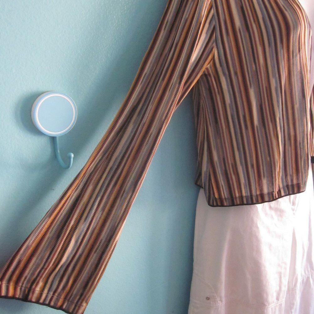 Zanella Zanella Womens Striped Open Front Crop Cardigan Size XL Size L / US 10 / IT 46 - 9 Thumbnail