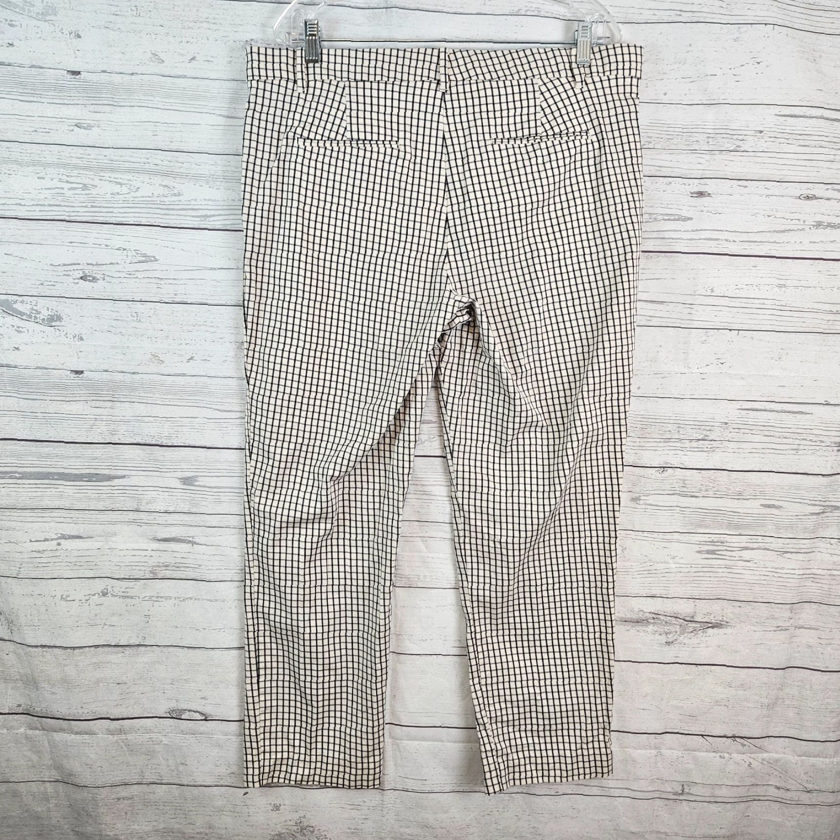 Ann Taylor Ann Taylor Womens Ankle Pants Sz 14 Black Beige Cotton Blend High Rise Pants Women 14 Black Beige Cotton Blend High Rise Size 36" / US 14 / IT 50 - 3 Thumbnail