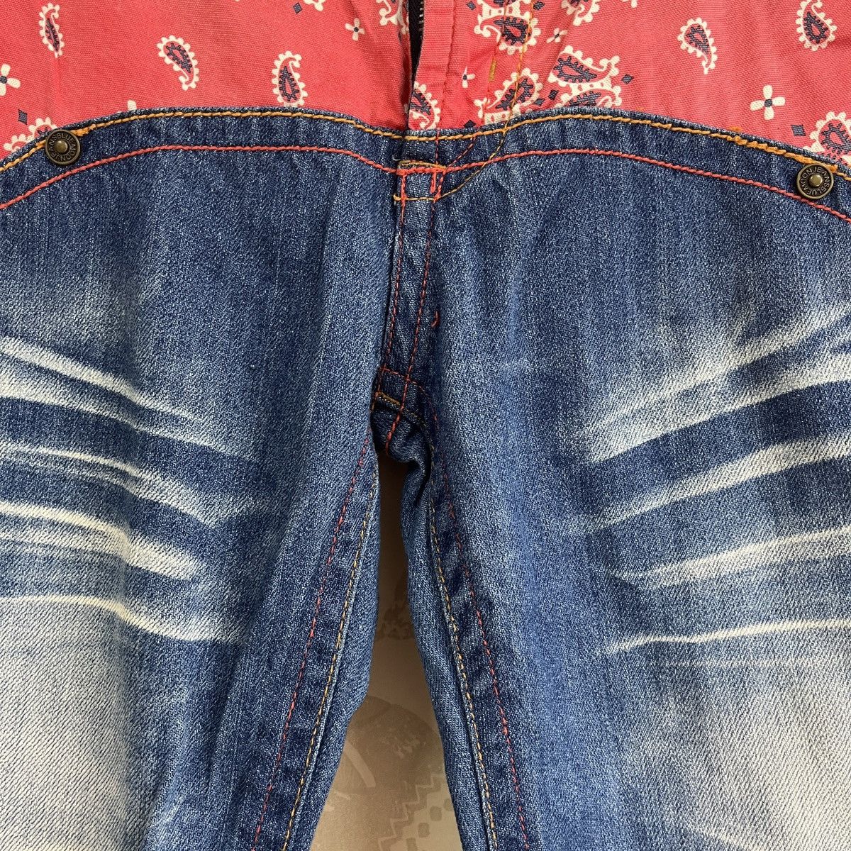 If Six Was Nine × Japan Blue × Japanese Brand Vintage 90s Blue Moon Blue Kapital Patches Jeans Size US 29 - 10 Thumbnail